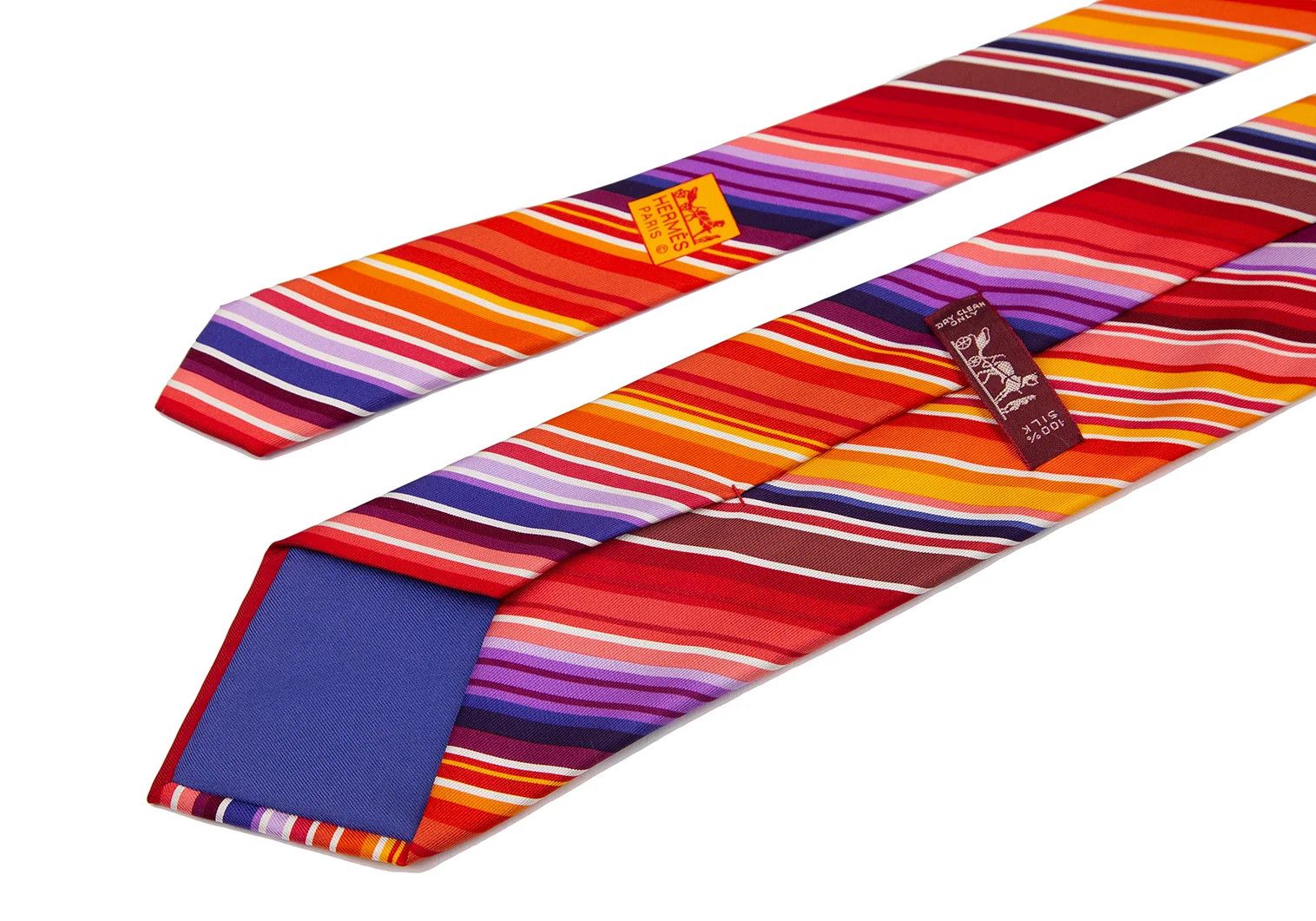 Hermes Colorful Regimental Tie in Multicolor Size ONE SIZE - 6 Thumbnail