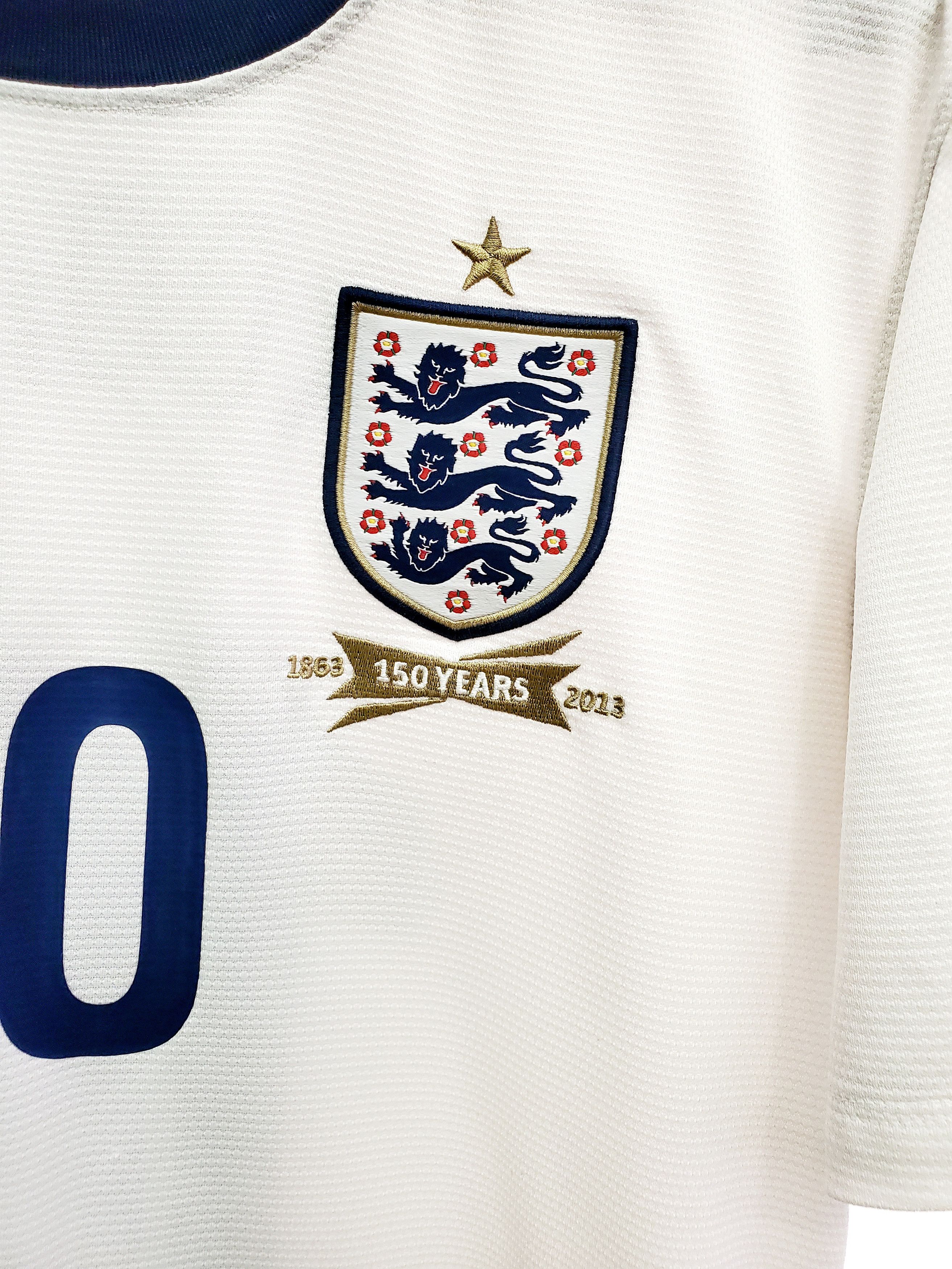 Nike England 150th unniversary #10 Rooney soccer jersey ideal M Size US M / EU 48-50 / 2 - 3 Thumbnail