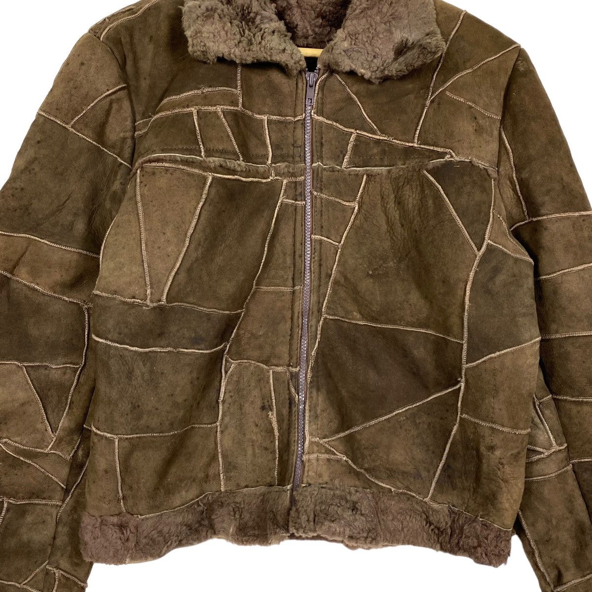Japanese Brand Patchwork Sherpa Jacket Mink Fur Cropped Coat Size US M / EU 48-50 / 2 - 4 Thumbnail