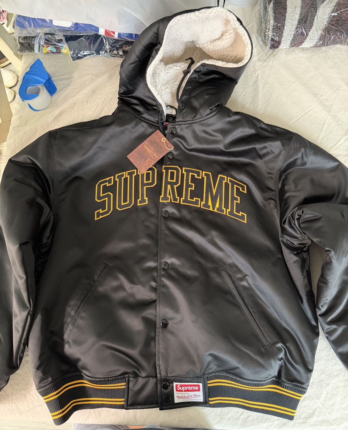Mitchell & Ness × Supreme Supreme X Mitchell and Ness Satin Bomber jacket Size large Size US L / EU 52-54 / 3 - 7 Thumbnail