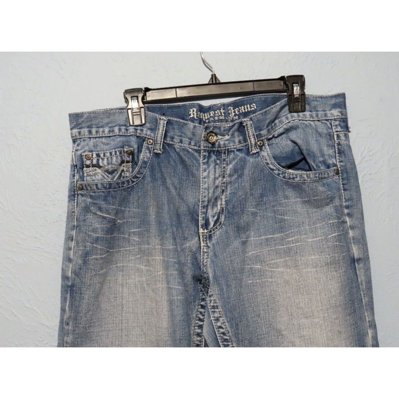 Vintage READ Request Premium Jeans Men 36x32 Blue Denim Straight Leg Cotton Polyester Regular/Cotton Jeans Mens Size US 36 / EU 52 - 3 Thumbnail