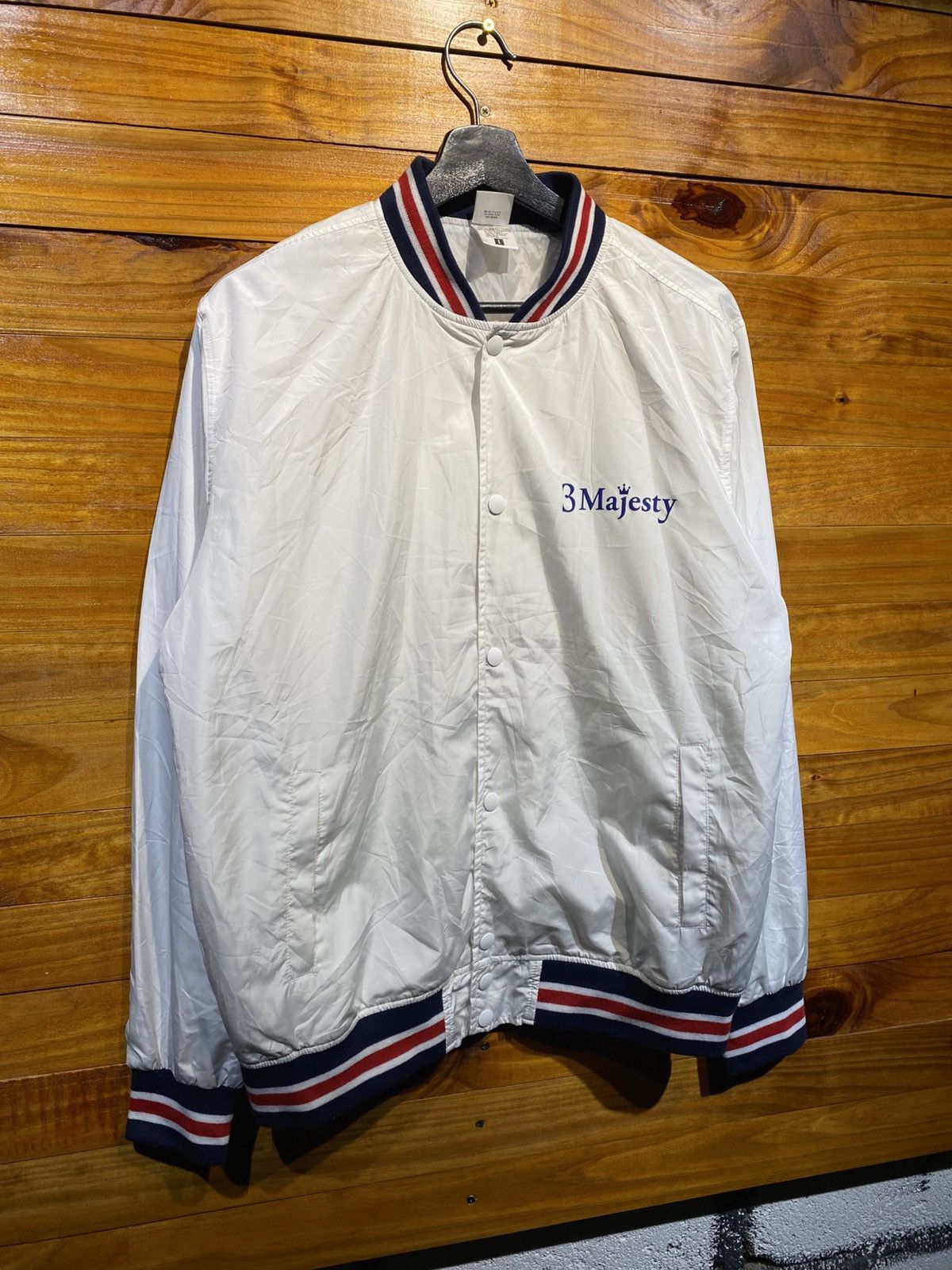 Japanese Brand 3 Majesty × Lifemax White Varsity Jacket Anniversary Tour Size US L / EU 52-54 / 3 - 3 Thumbnail