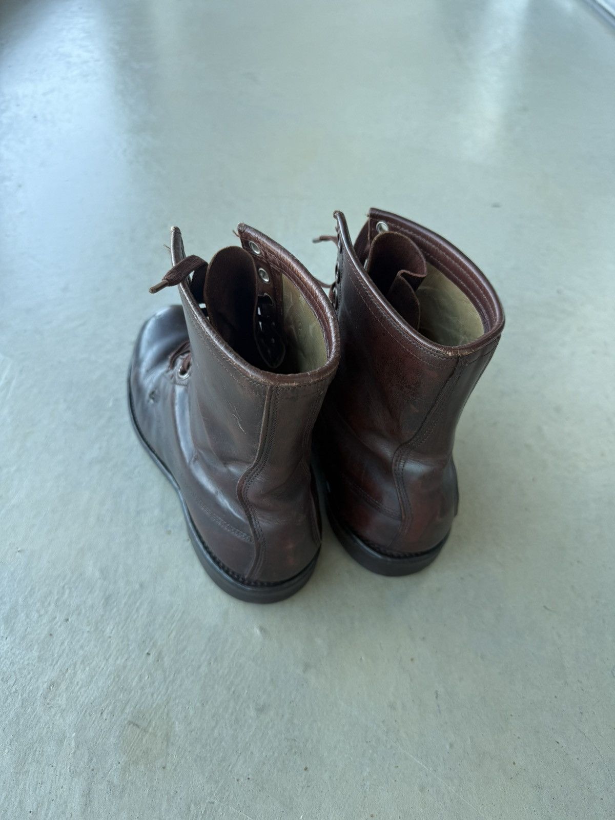 Vintage Vintage Military Brown Leather Round Toe Combat Boots Size US 8 / EU 41 - 4 Thumbnail