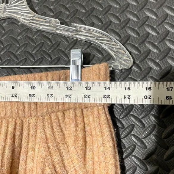 Vintage A New Day Womens Ribbed Flare Pants Tan Size Medium Knit Lounge Casual Beige 29 Cargo Size 29" - 4 Thumbnail