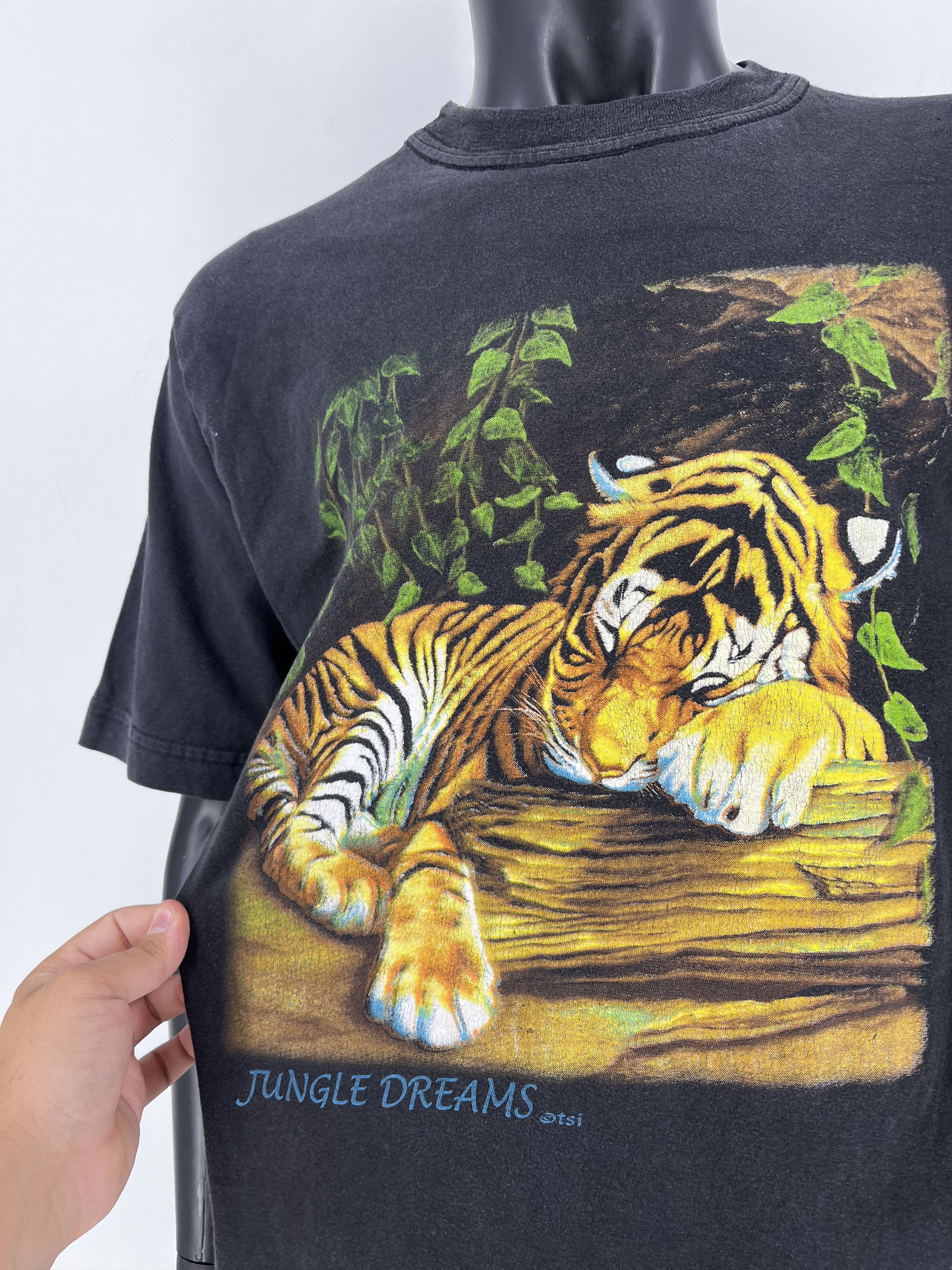 Other Vintage 90s Tiger Face Boxy Fit Tee JUNGLE DREAMS Dtsi Size US XL / EU 56 / 4 - 8 Thumbnail
