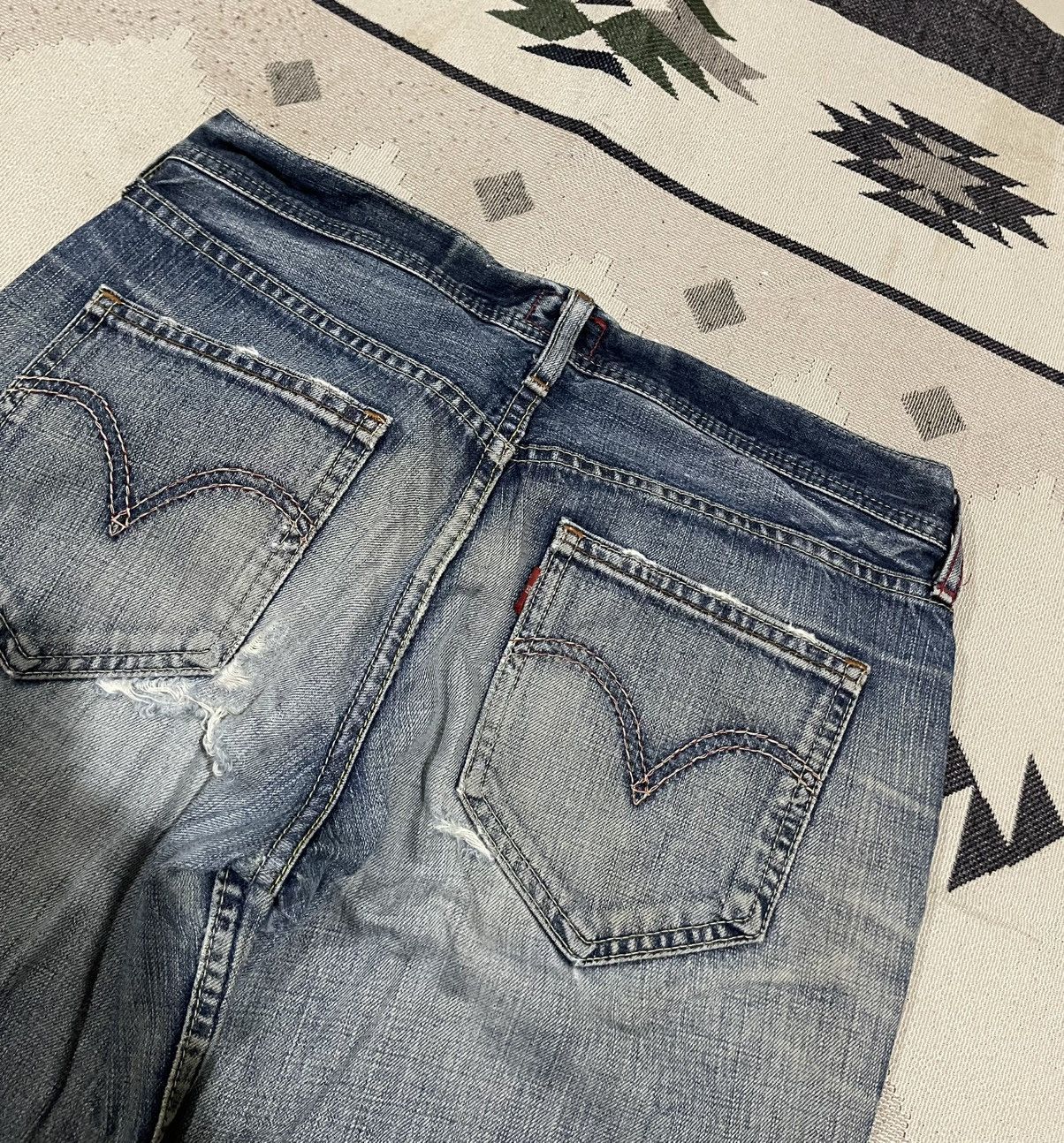 Levi's Vintage Clothing 2000s LEVIS REDLOOP JAPAN DISTRESSED FLARE JEANS RARE Size 28" / US 6 / IT 42 - 20 Thumbnail