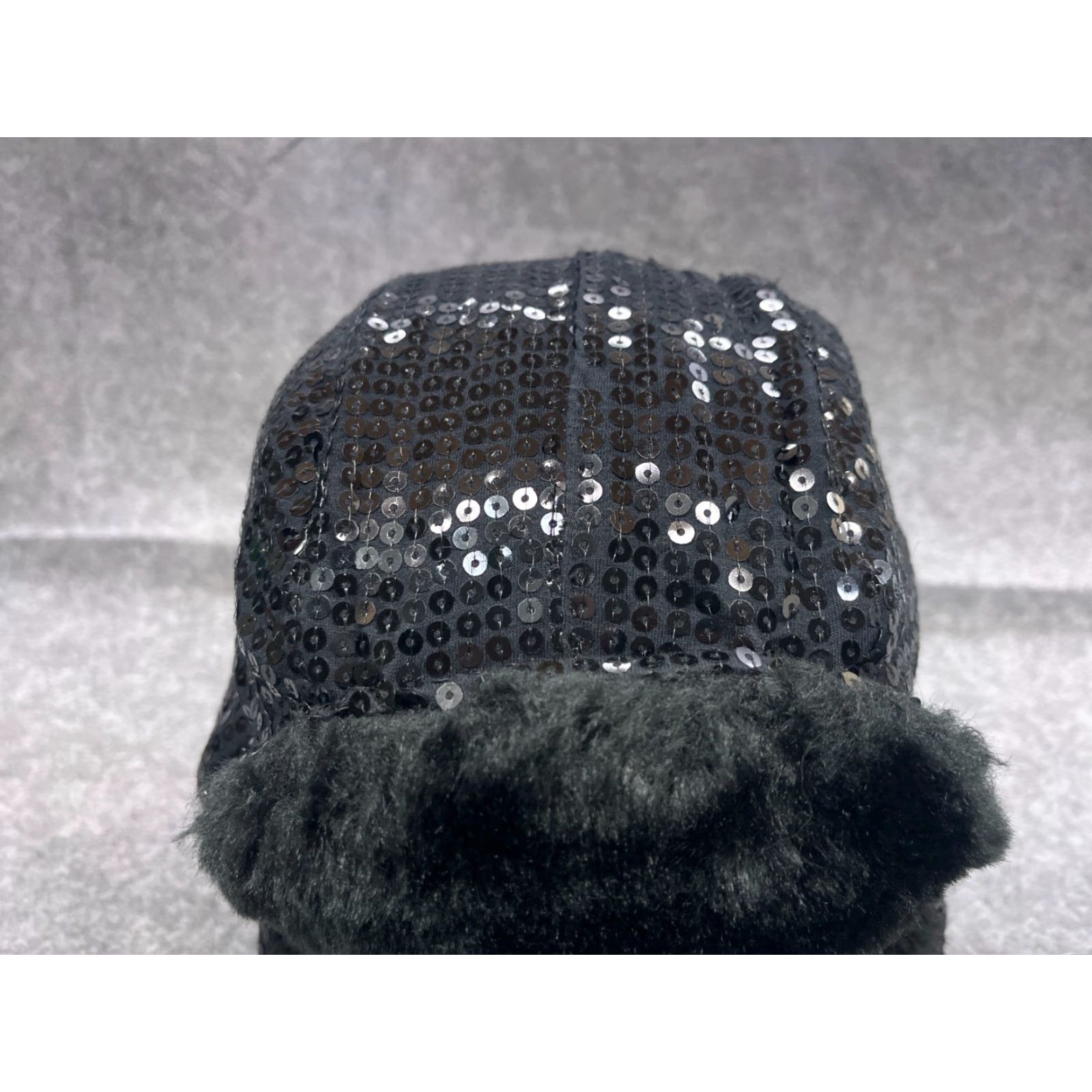 Vintage GMA Accessories Trapper Hat One Size Black Knit Polyester Faux Sequin Womens Size ONE SIZE - 2 Thumbnail