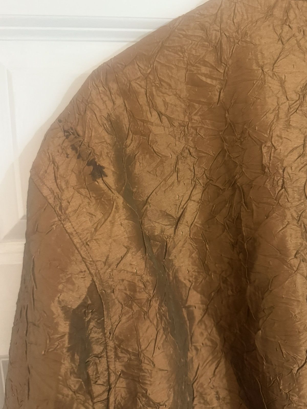 Saint Laurent Paris YSL metallic golden crinkled texture bomber jacket Size US L / EU 52-54 / 3 - 11 Thumbnail