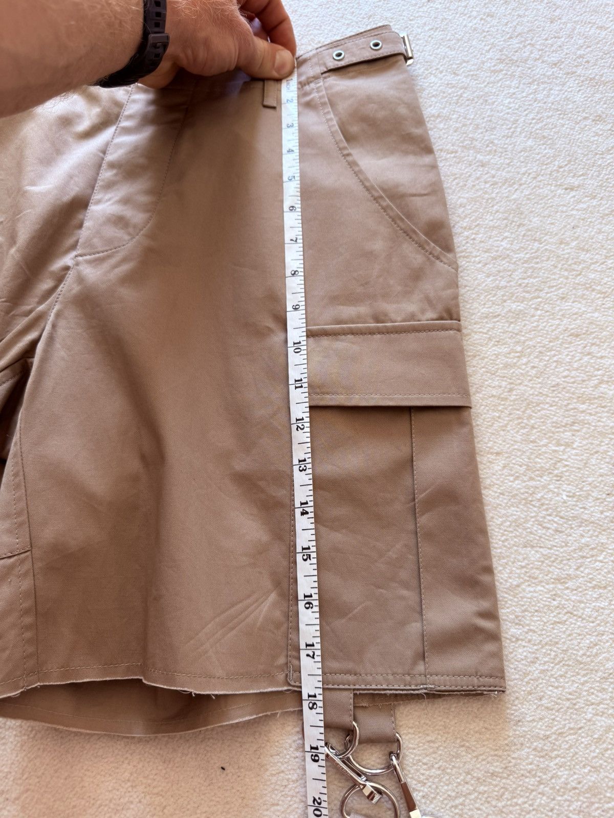 Celine × Hedi Slimane Celine khaki cargo shorts with Celine logo strap 48 Hedi Size US 32 / EU 48 - 5 Thumbnail