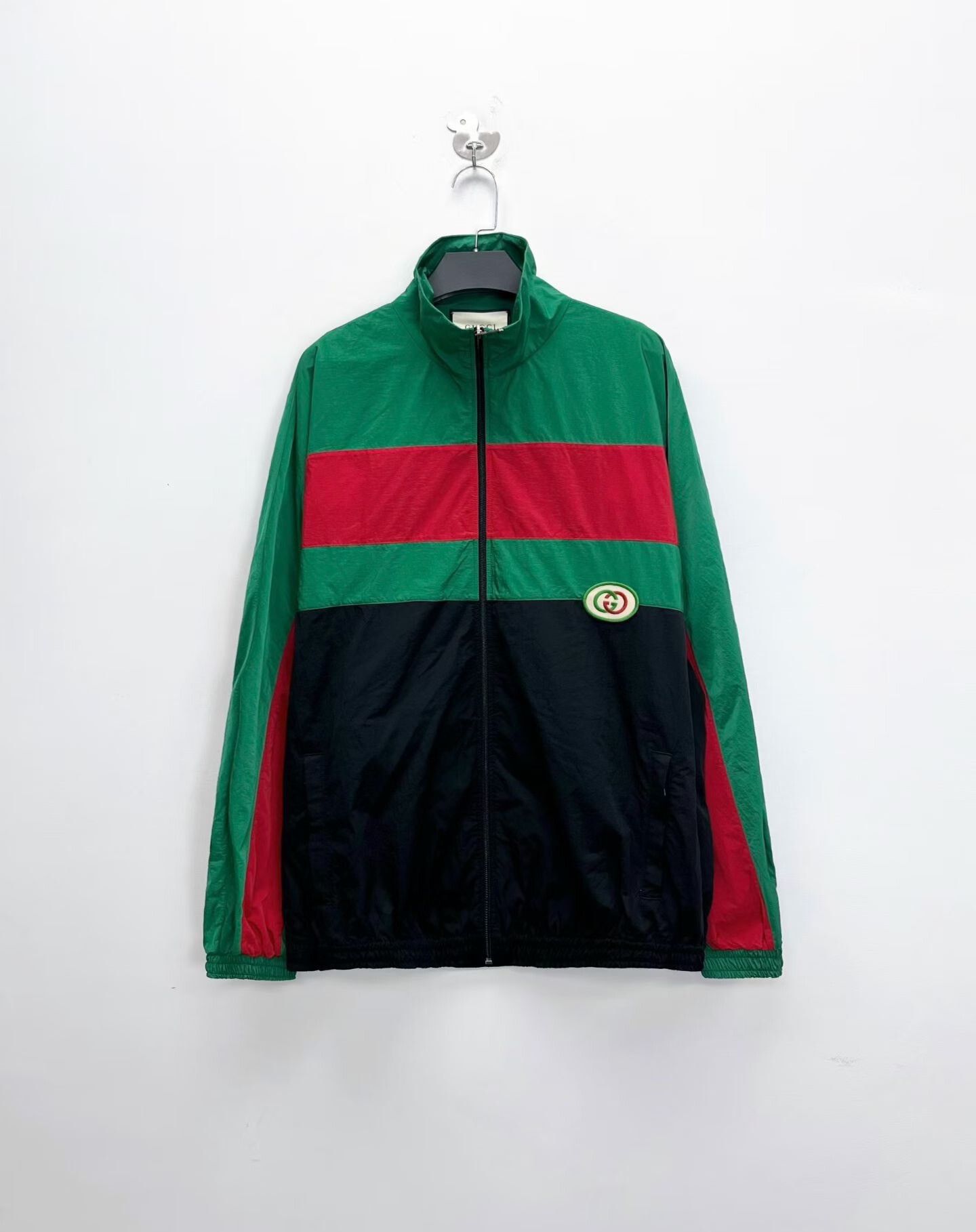 Gucci Gucci Red-Green Embroidered Double G Zip Jacket Size US XL / EU 56 / 4 - 1 Thumbnail