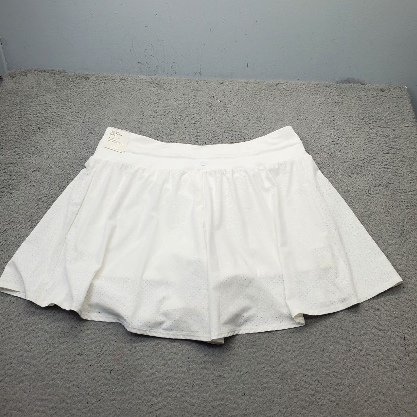 Vintage CALIA Womens XXL White Knit Waistband Shorts Relaxed High-Rise Size 40" / US 18 - 2 Thumbnail