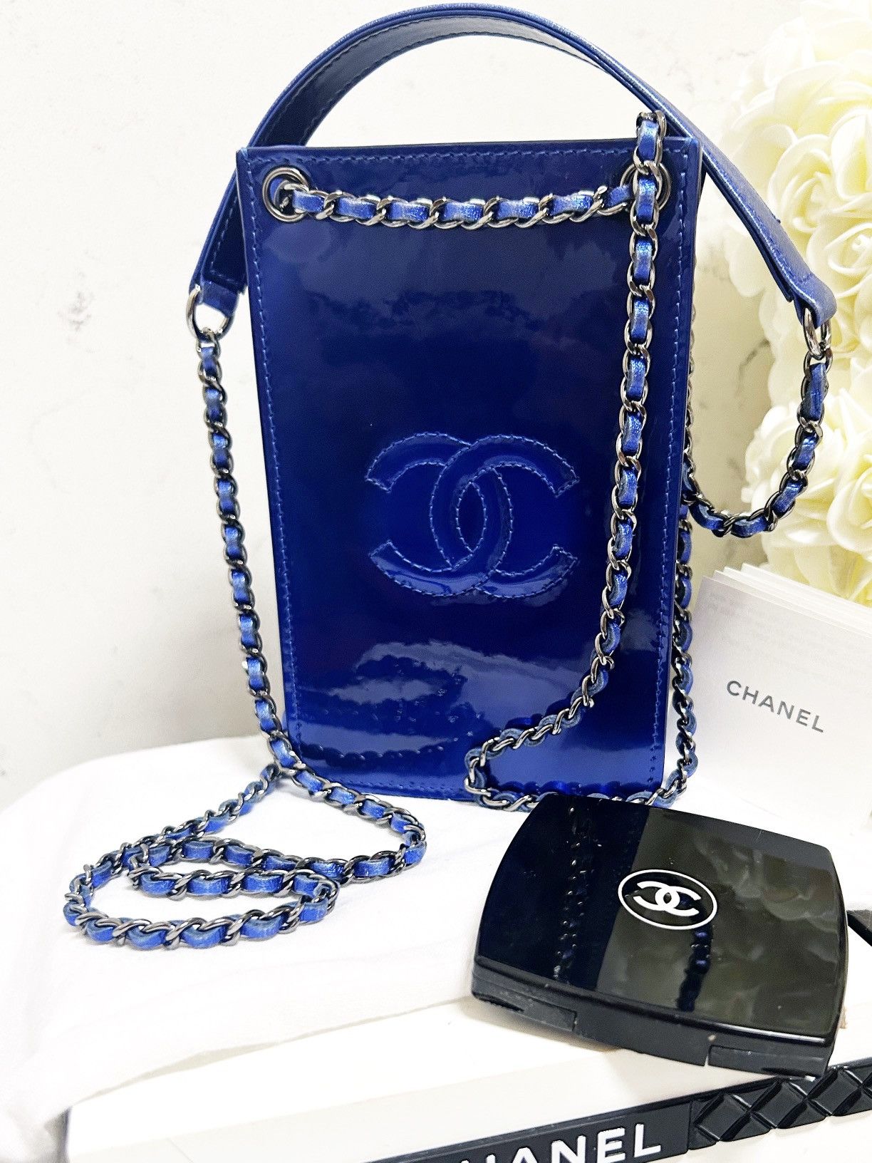 Chanel Authentic Chanel RARE Electric Blue Patent WOC Crossbody Bag Size ONE SIZE - 1 Thumbnail