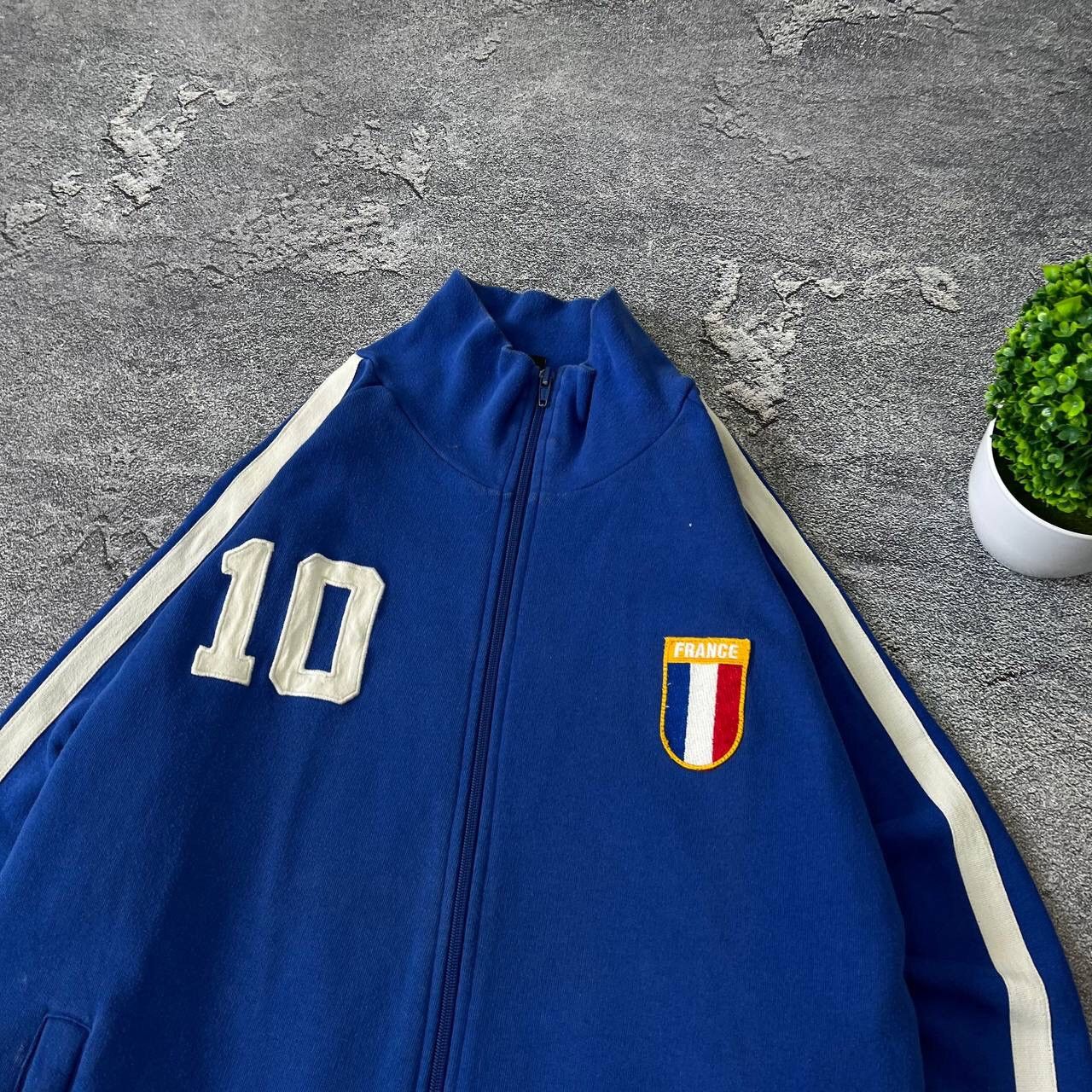 Other Y2K Rare 🇫🇷 Blue 10 Italia Team big center logo Soccer Zip Size US L / EU 52-54 / 3 - 7 Thumbnail