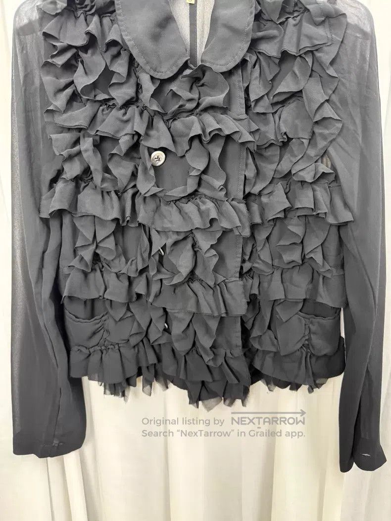 Comme des Garcons Comme des Garcons Lace fringed jacket with sheer mesh pane Size S / US 4 / IT 40 - 7 Thumbnail