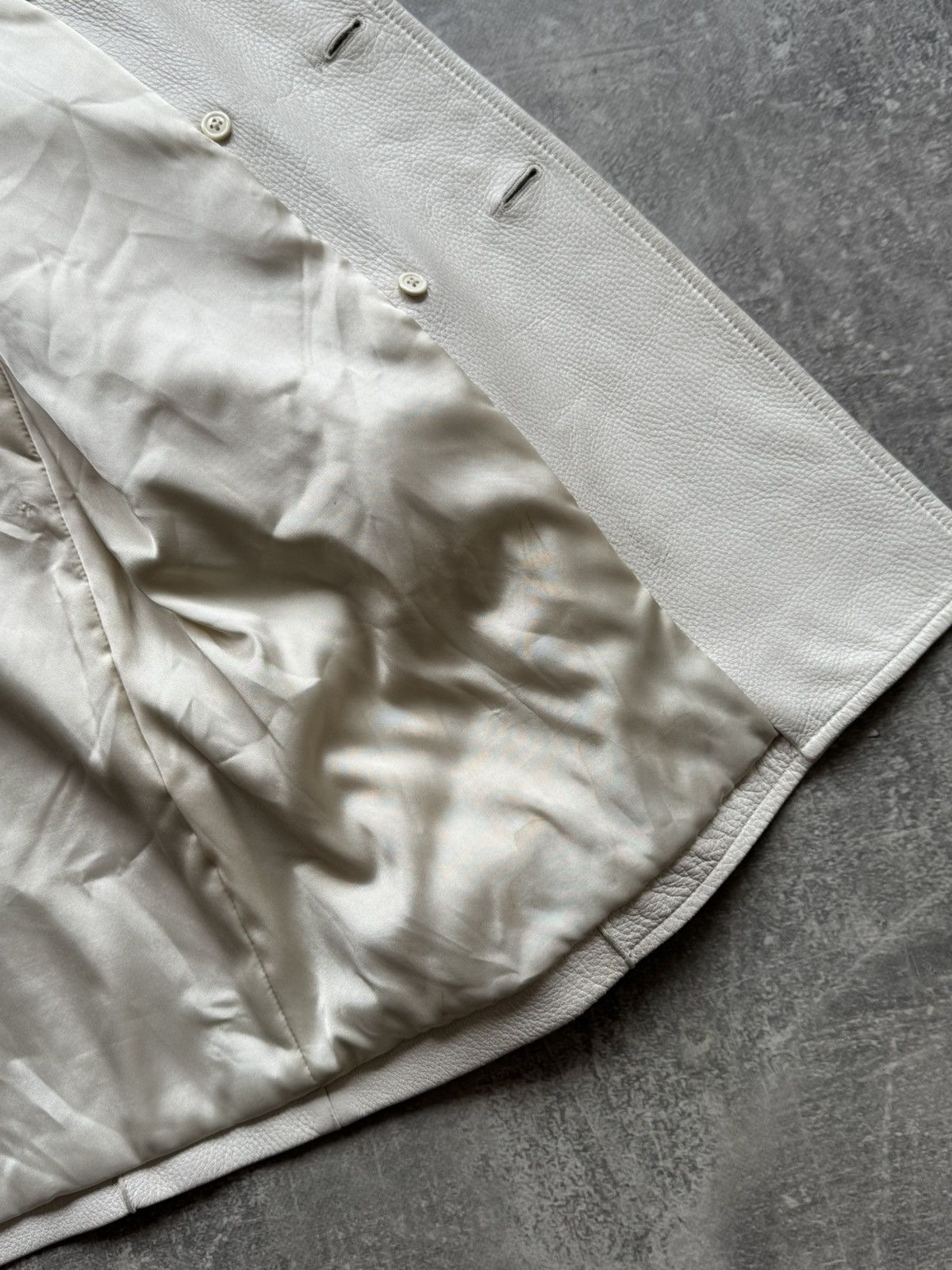 Jil Sander Vintage Jil Sander Leather Blazer Jacket White Size XS / US 0-2 / IT 36-38 - 12 Thumbnail