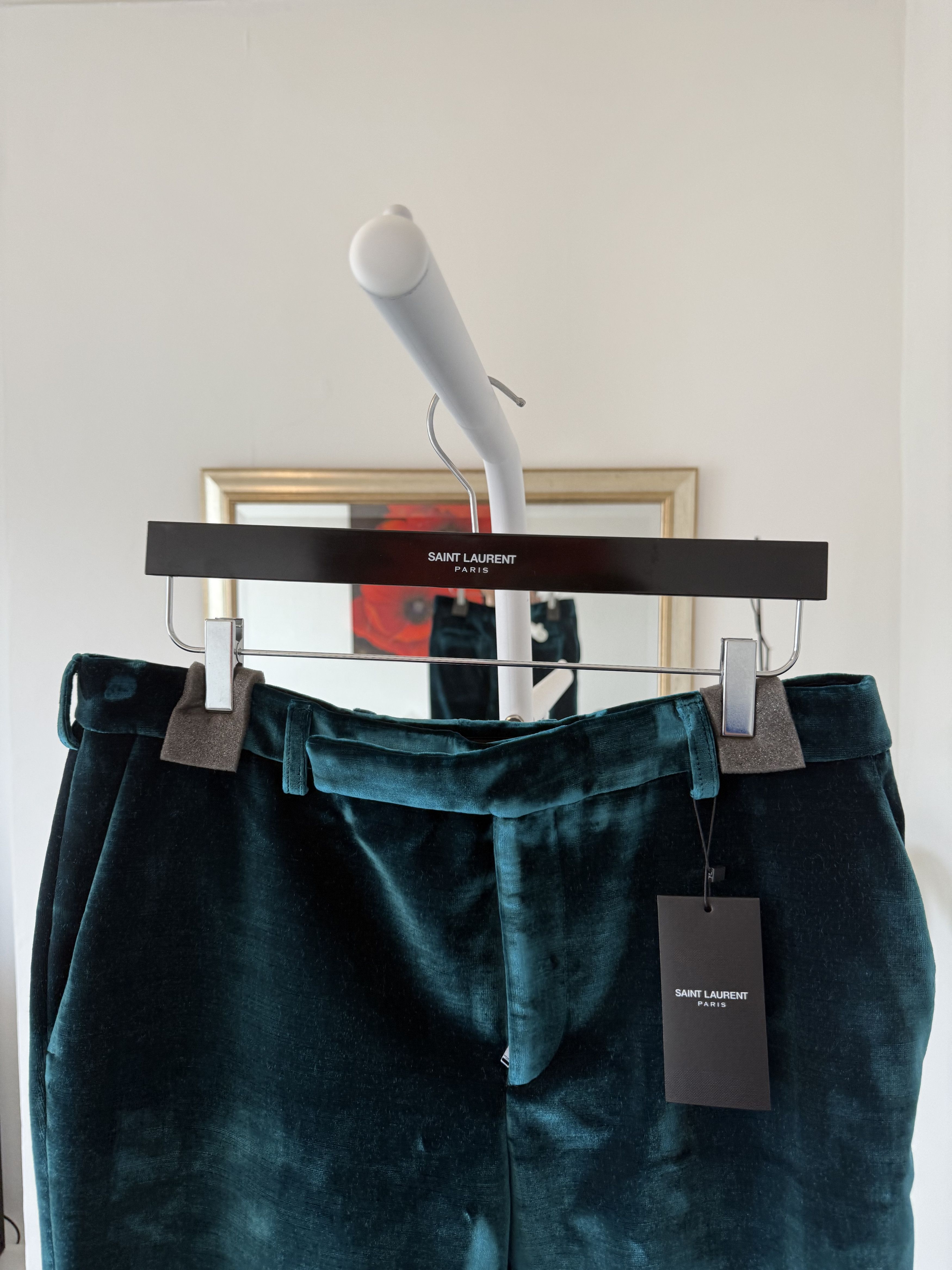 Saint Laurent Paris FW19 Saint Laurent Low-Waist Pleated Pants in Velvet Size US 30 / EU 46 - 11 Thumbnail