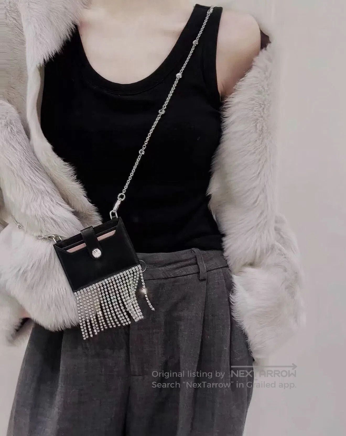 Miu Miu Miumiu Crystal Tassel Chain Crossbody Card Case. Size ONE SIZE - 6 Thumbnail