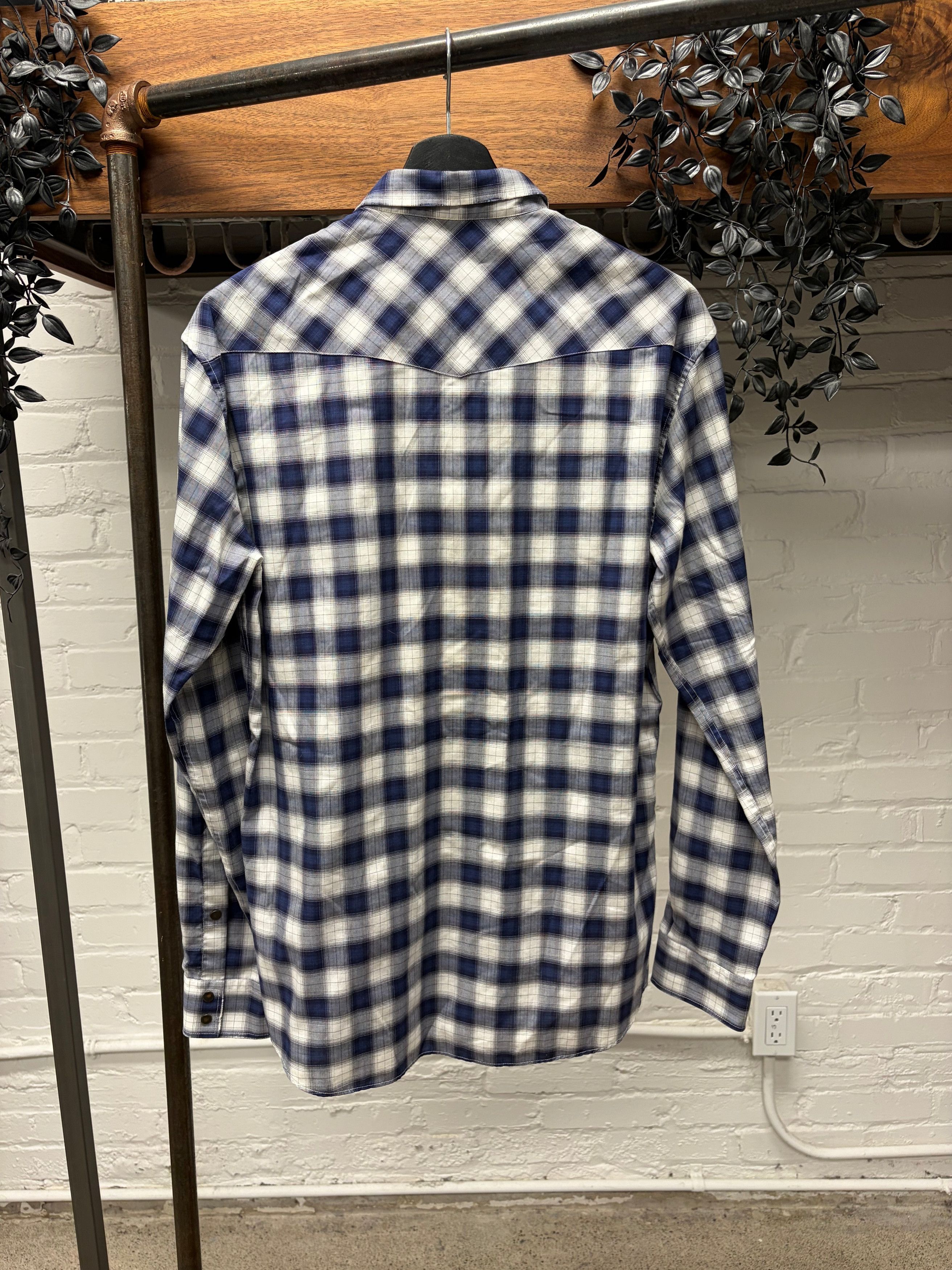Balmain Balmain Blue Plaid Patterned Button Snap Collared Shirt Size US M / EU 48-50 / 2 - 4 Thumbnail