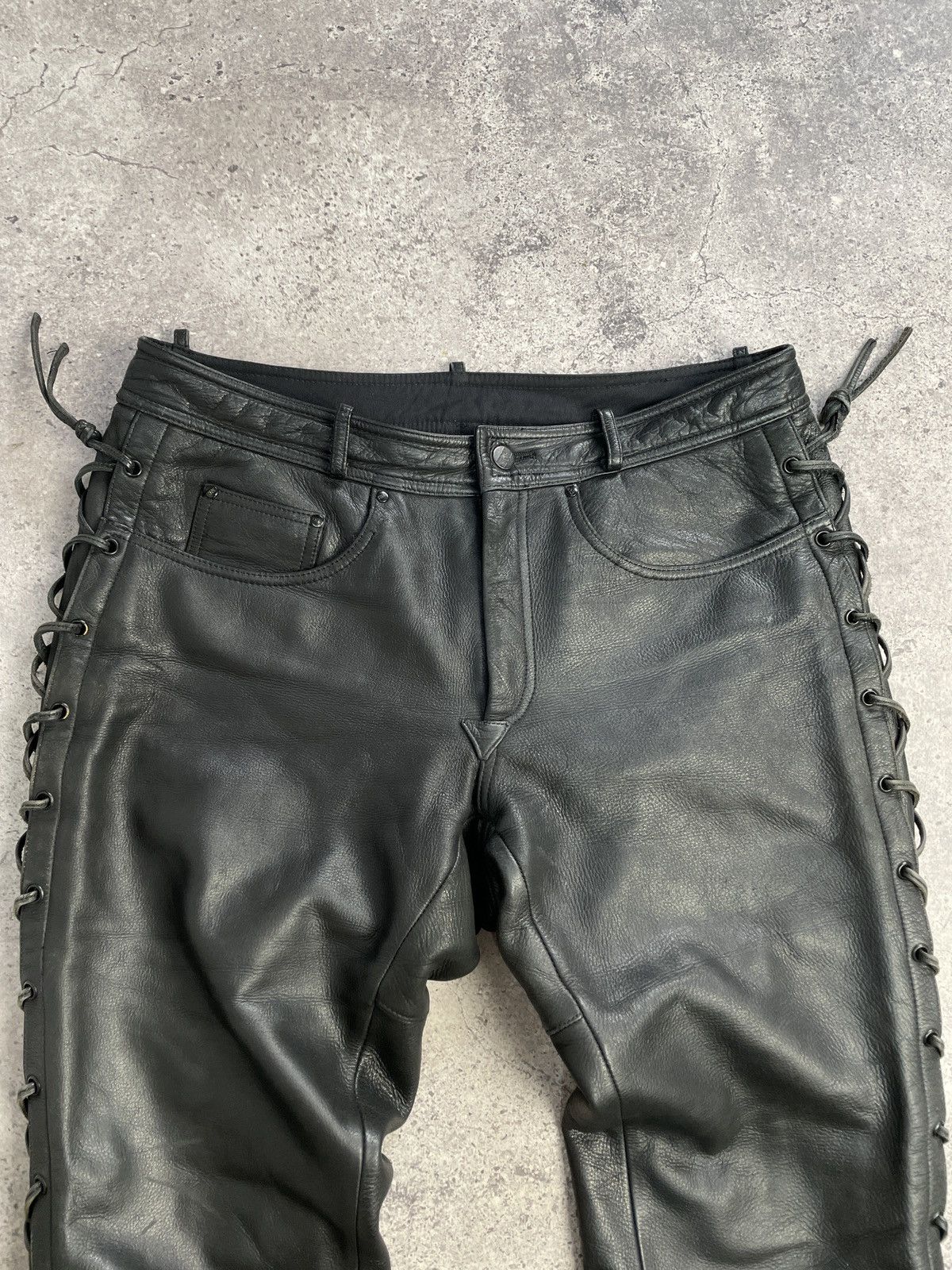 Vintage Vintage Junya Watanabe Rick Owens Style Leather Pants Size US 34 / EU 50 - 2 Thumbnail
