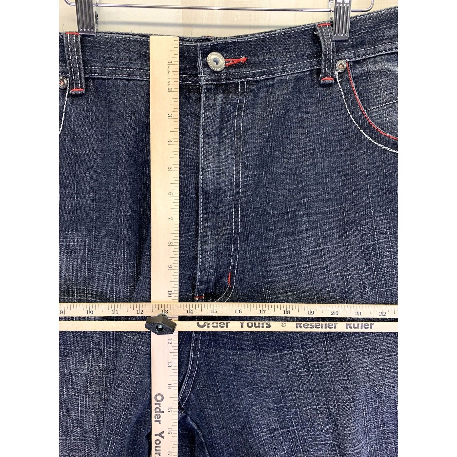 Denime Koman Jeans Embroidered Pockets Blue Cotton Denim Mens Jean Shorts Bermuda Casual Travel Size 44-9429 Mens Size US 44 / EU 60 - 3 Thumbnail