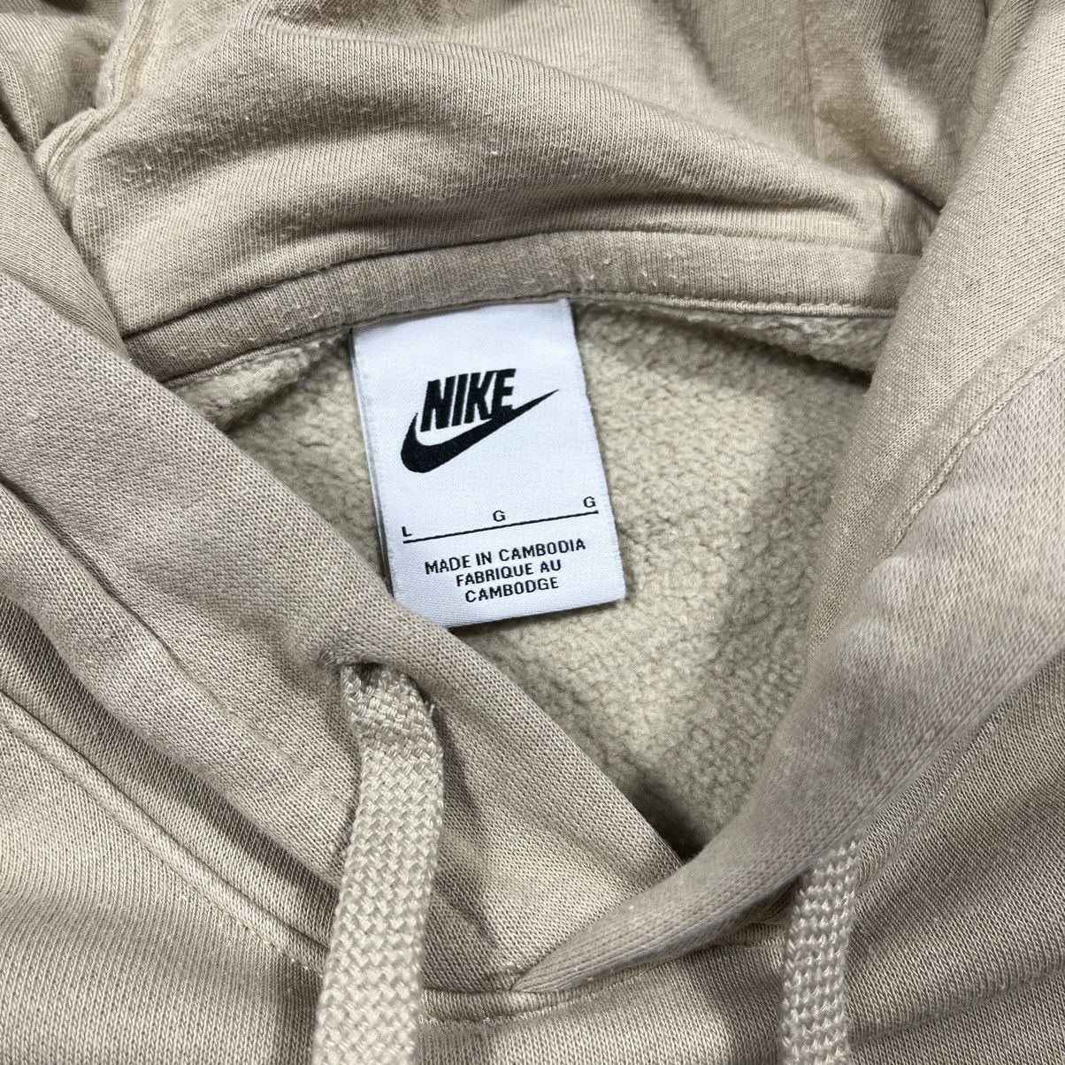 Nike × Vintage Vintage Style Nike Beige Hoodie Sweatshirt Small Swoosh Logo Size US L / EU 52-54 / 3 - 5 Thumbnail