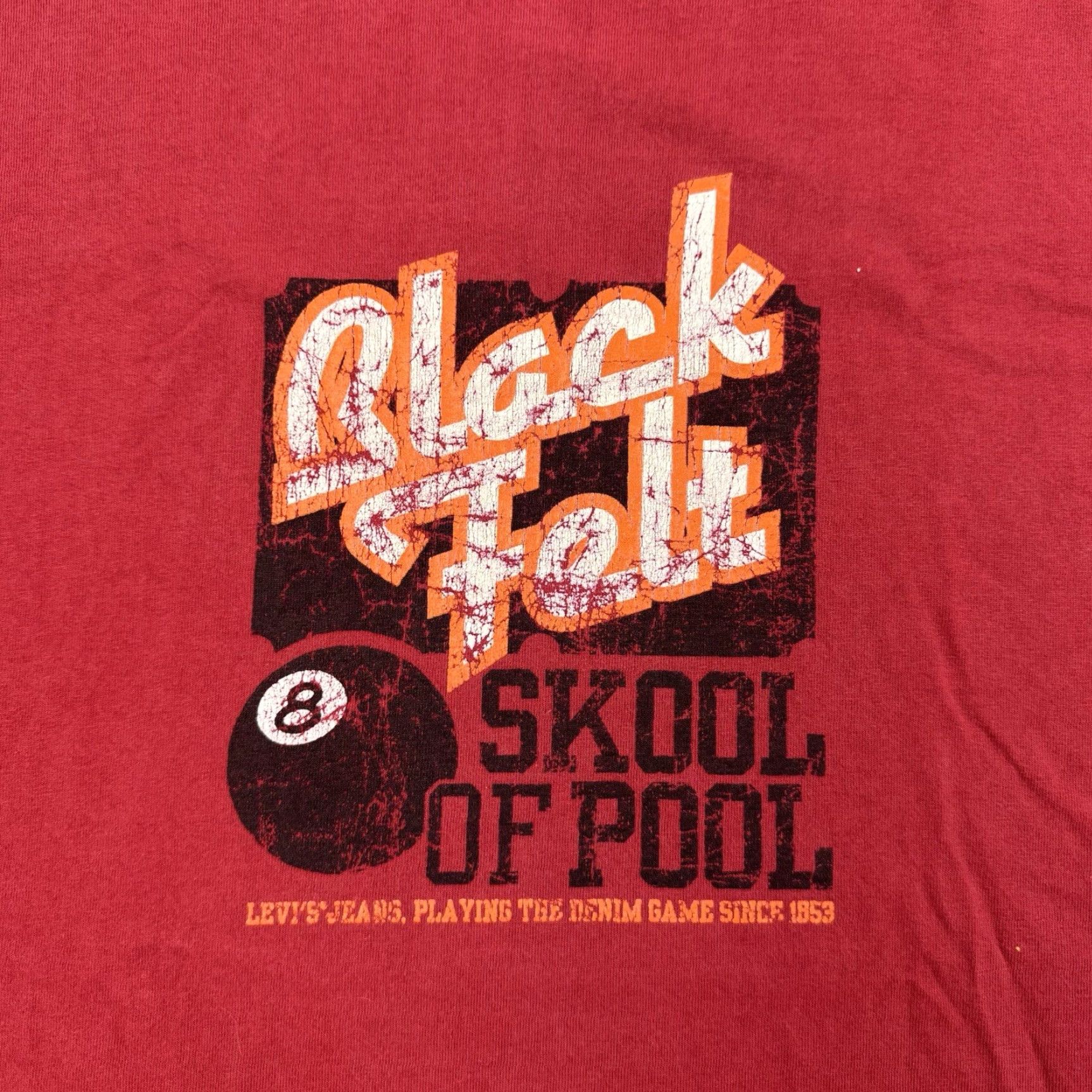 Levi's VINTAGE Levi's Pool Table T Shirt Adult XL Red Tab Y2K Hipster Punk Black Felt Size US XL / EU 56 / 4 - 2 Thumbnail