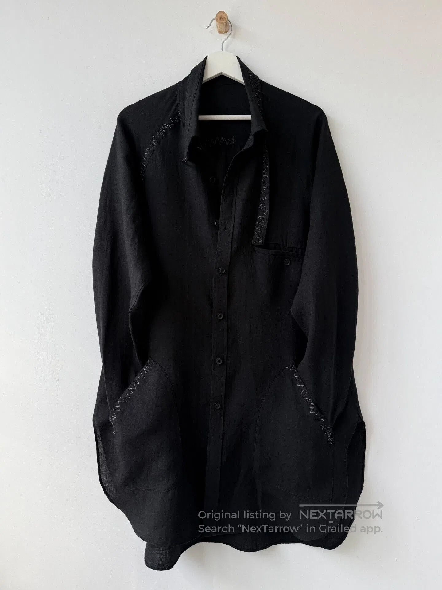 Yohji Yamamoto Yohji Yamamoto Black Linen Shirt. Size US L / EU 52-54 / 3 - 1 Thumbnail