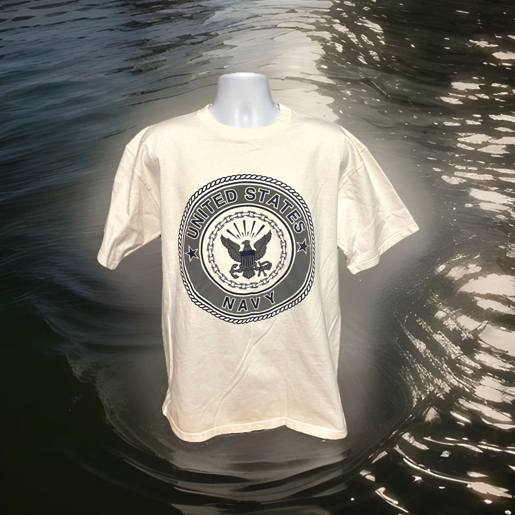 Soffe VINTAGE US Navy Shirt Short Sleeve Men XL Double Sided Reflective Graphic Soffe’s Choice Navy Logo Tee Size US XL / EU 56 / 4 - 3 Thumbnail