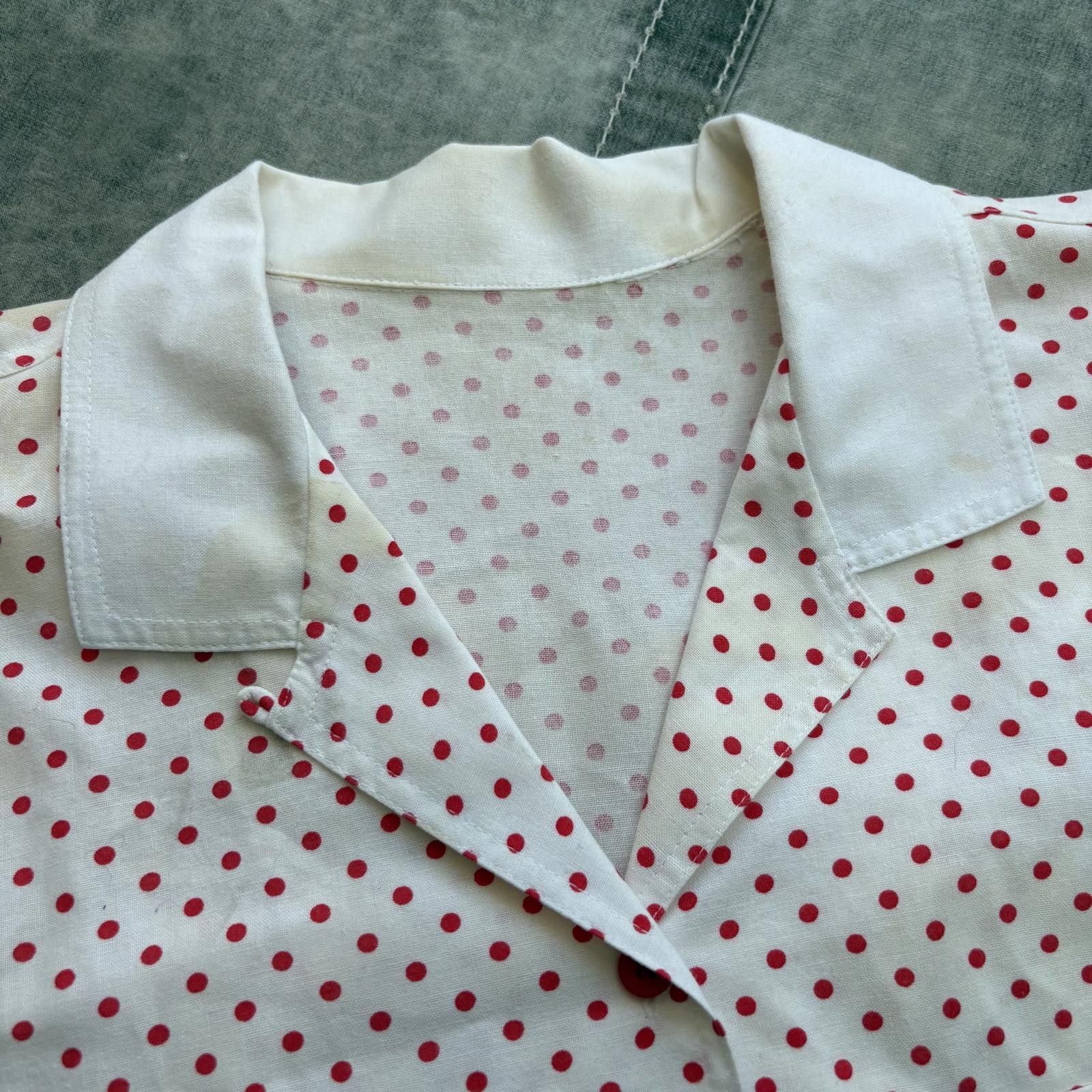 Vintage Vintage 60s Unique Polka Dot Loop Collar Button Up Shirt Size US L / EU 52-54 / 3 - 3 Thumbnail