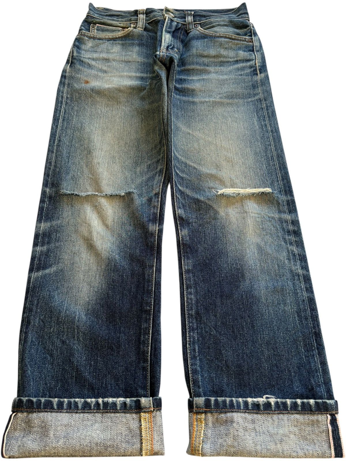 Uniqlo Vintage Uniqlo Selvedge Rusty Mud Wash Ripped Jeans Size US 28 / EU 44 - 1 Thumbnail