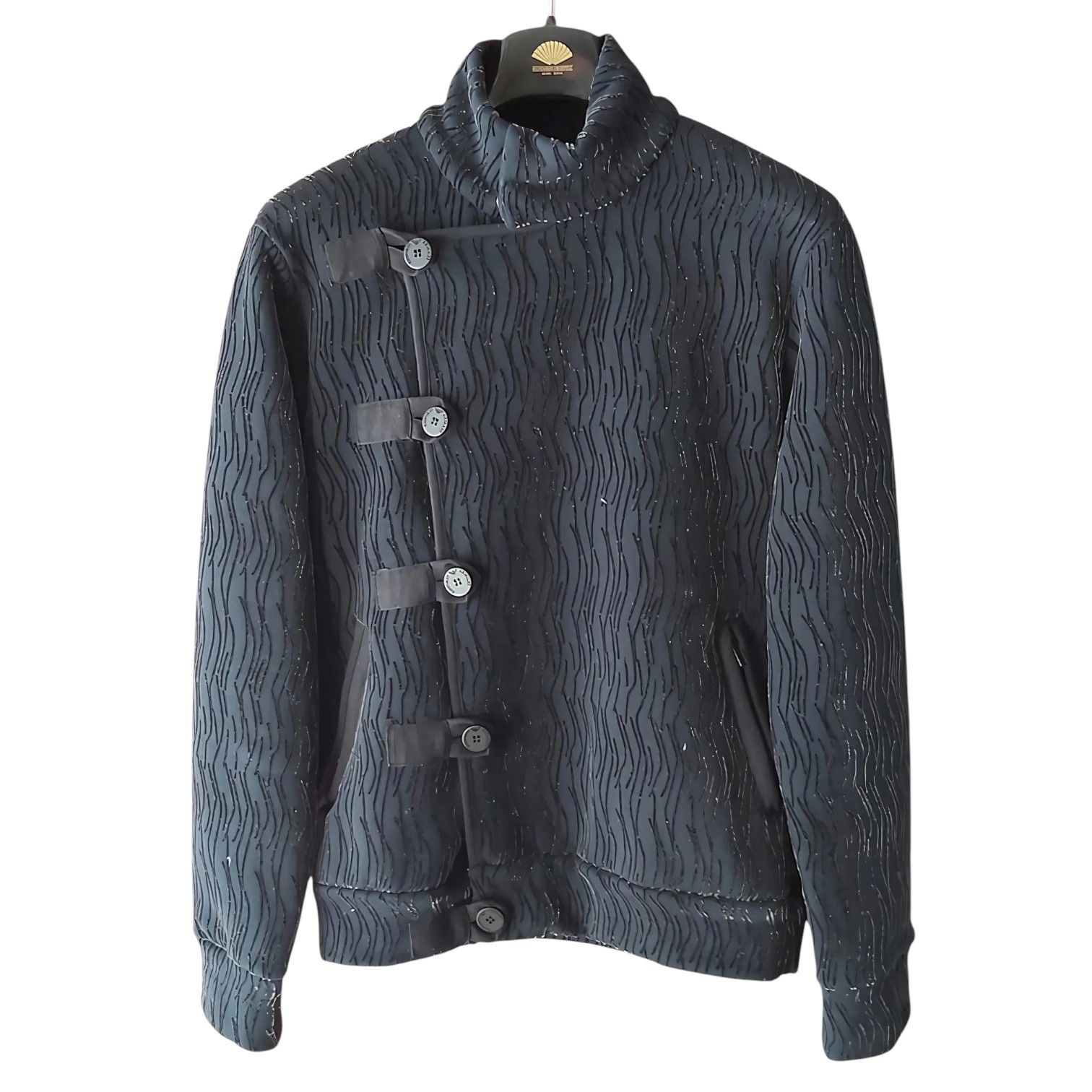 Emporio Armani Emporio Armani Embroidered Asymmetric Button Jacket, 2000s Size US L / EU 52-54 / 3 - 2 Thumbnail