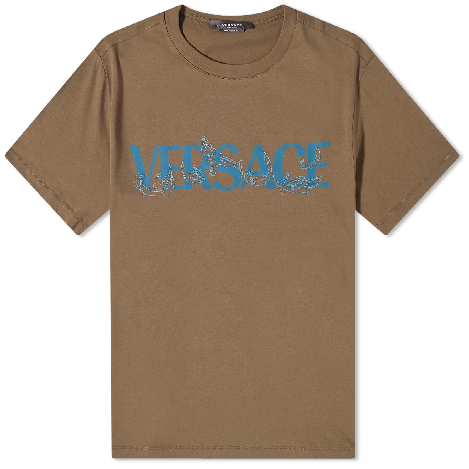 Versace o1y0525 Logo Crewneck T-Shirt in Military Green Size US XL / EU 56 / 4 - 1 Thumbnail