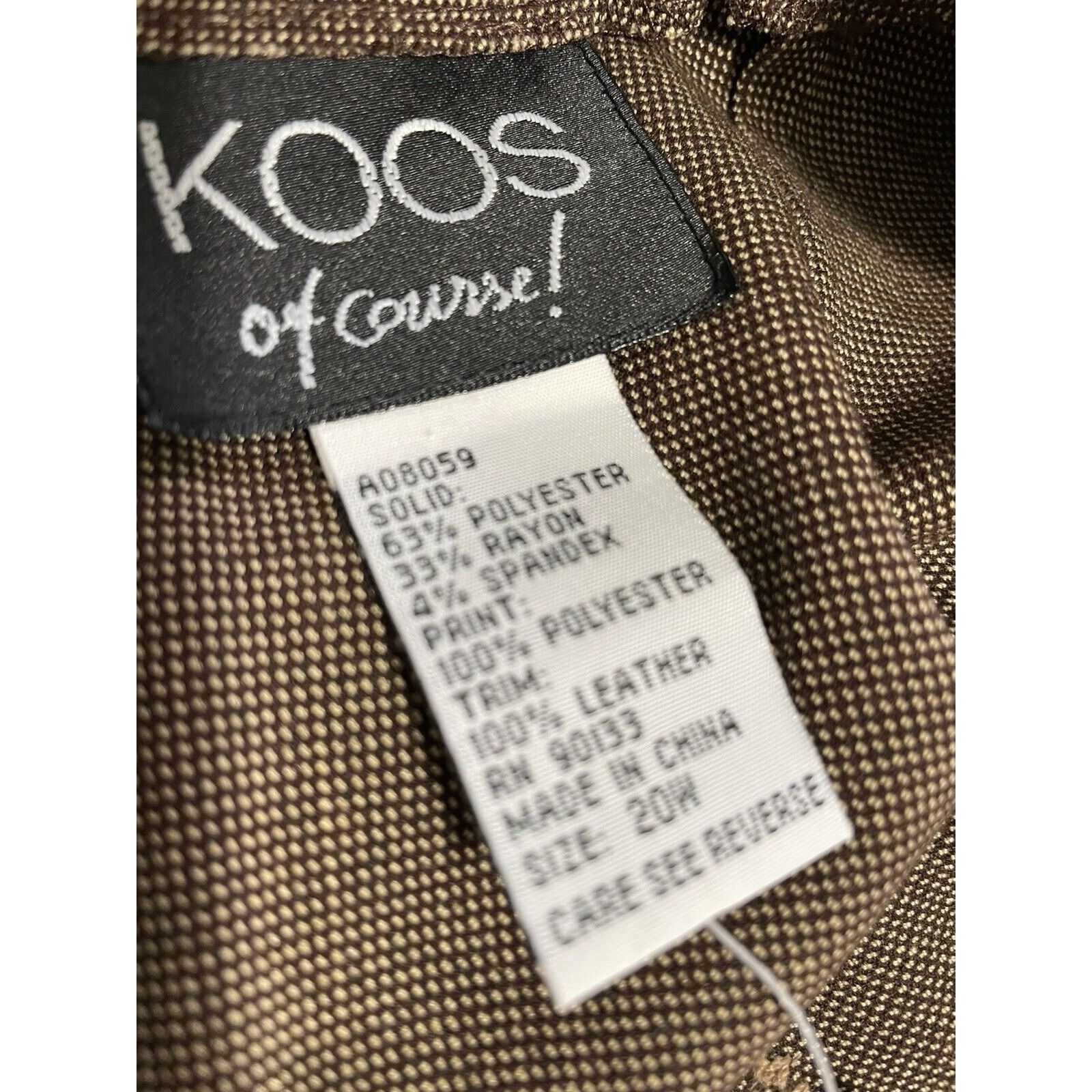 Other KOOS OF COURSE ART TO WEAR Skirt Tweed Animal Print Leather Size 42" / US 20 - 9 Thumbnail