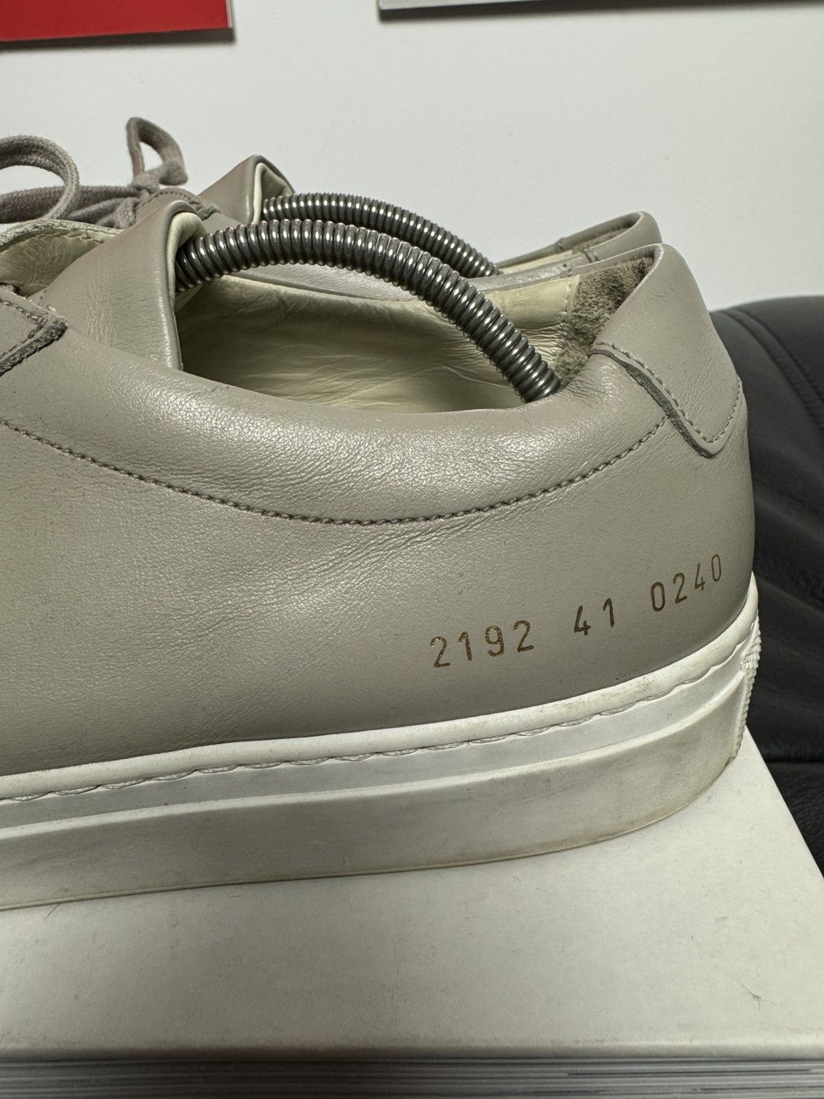 Common Projects Common Projects Achilles Low Gray Luxury Leather Sneakers Size US 8.5 / EU 41-42 - 3 Thumbnail