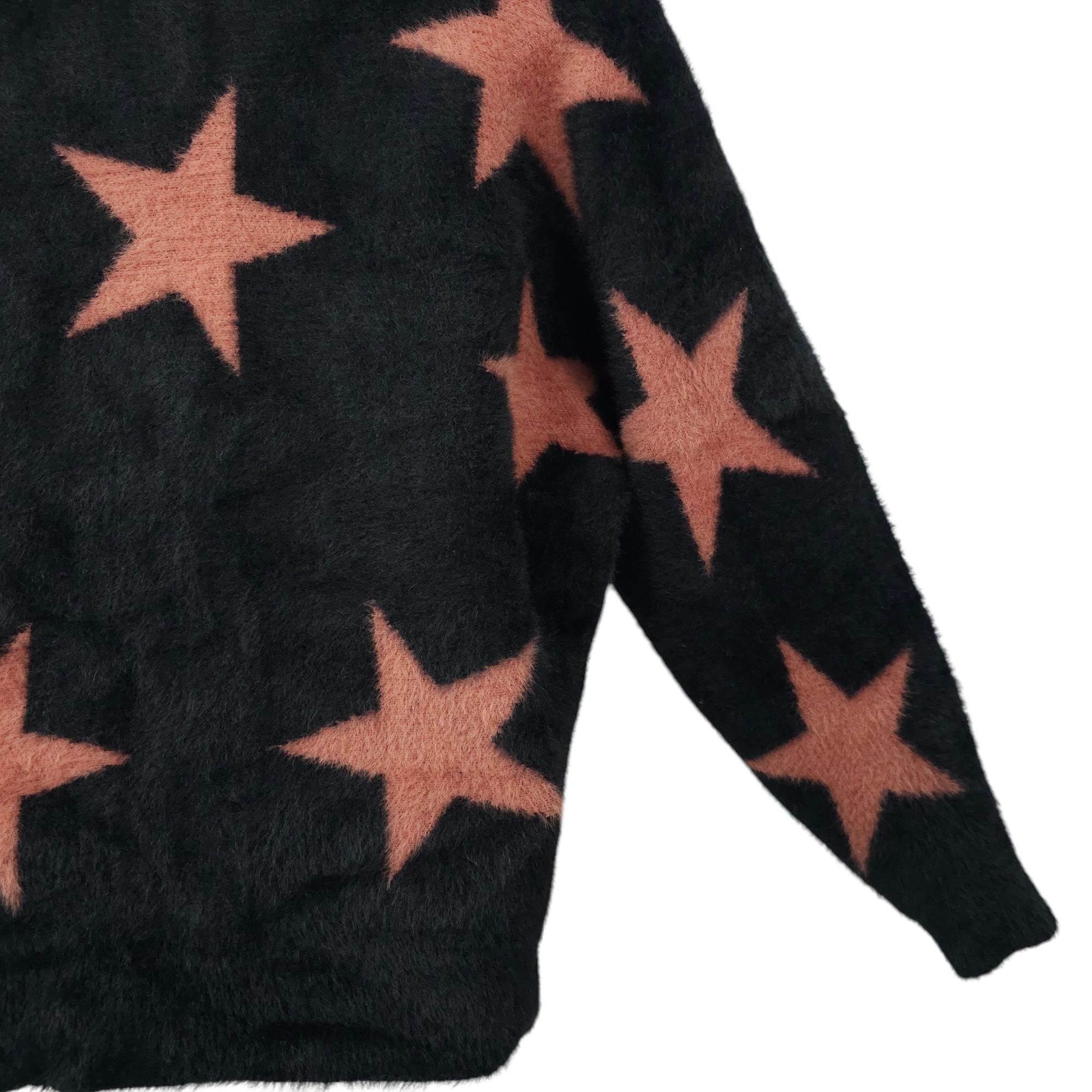 Other Philosophy Fuzzy Star Sweater Womens L Black Mauve Size L / US 10 / IT 46 - 14 Thumbnail