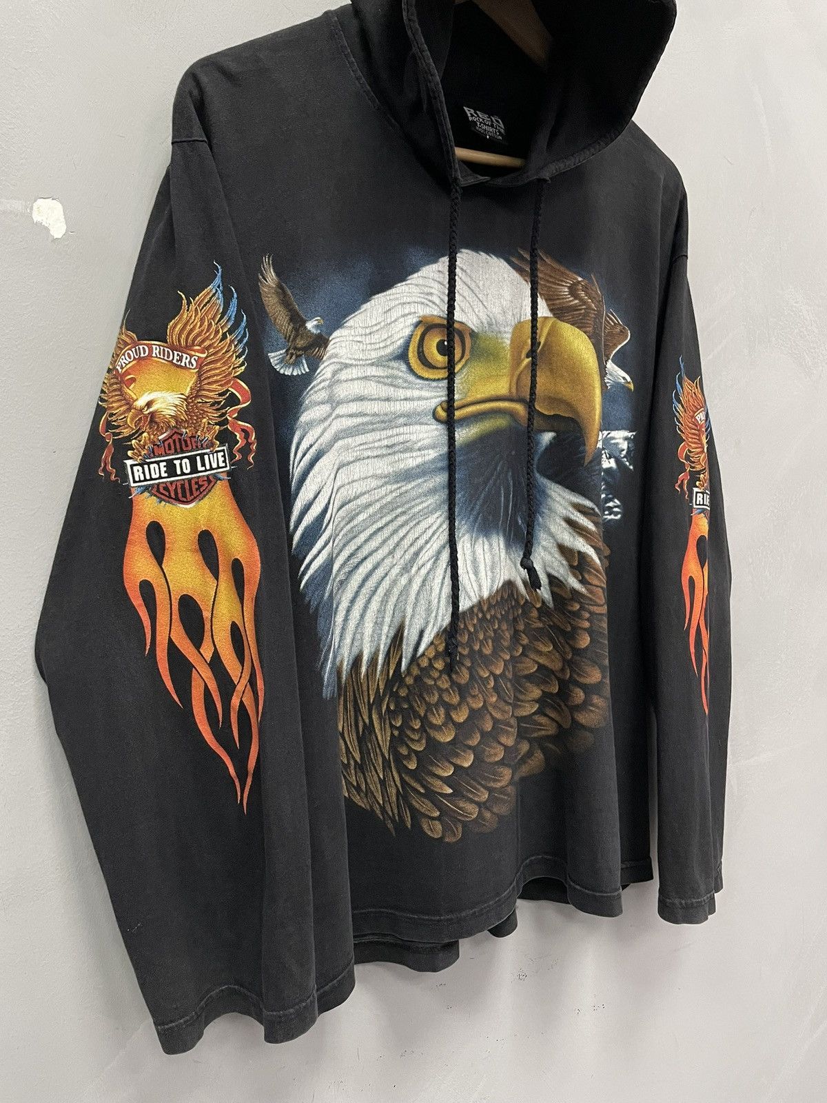 Harley Davidson Harley Davidson flames 3D Black Hoodie Ride to live Style Size US M / EU 48-50 / 2 - 3 Thumbnail