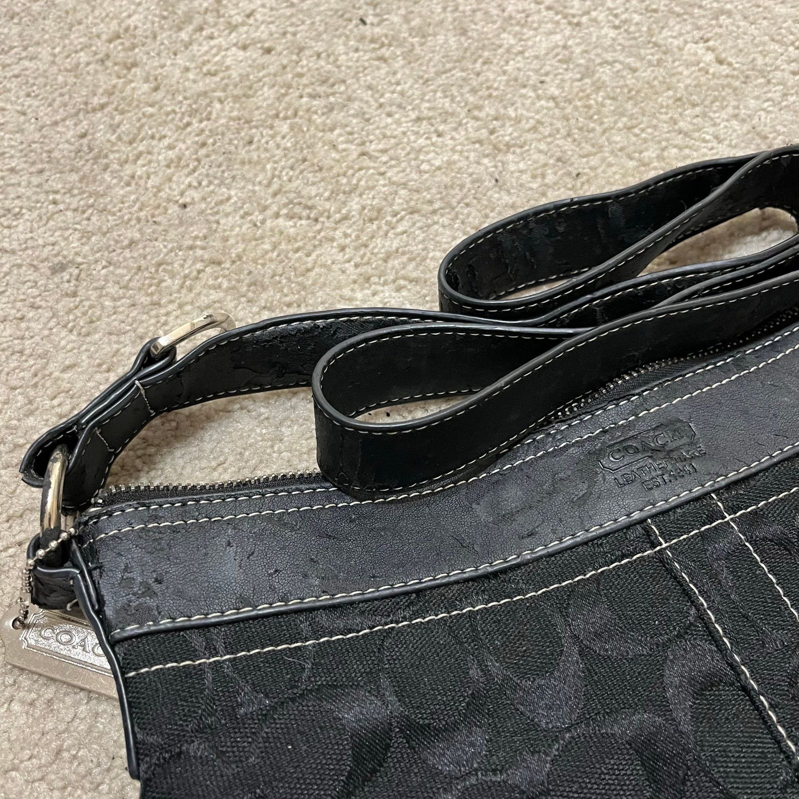Coach Coach Medium Black Monogram Shoulder Purse Leather M3U 10403 Size ONE SIZE - 5 Thumbnail