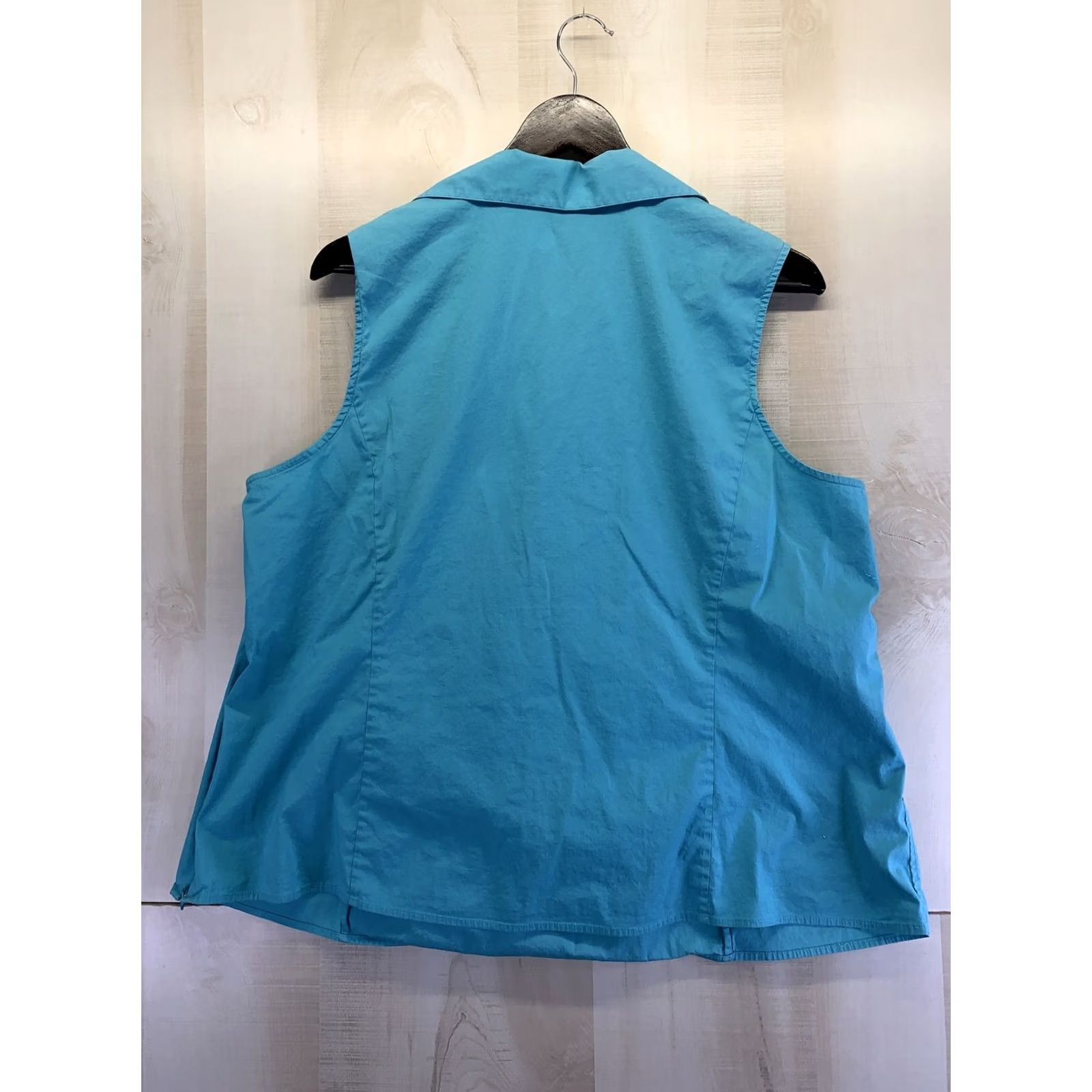 Talbots Talbots Tank Blue V Neck ZIP Side Petites Womens 22-7579 Sleeveless Cotton Spandex Basic Casual Shirt Women Size 3XL / US 20-22 - 6 Thumbnail