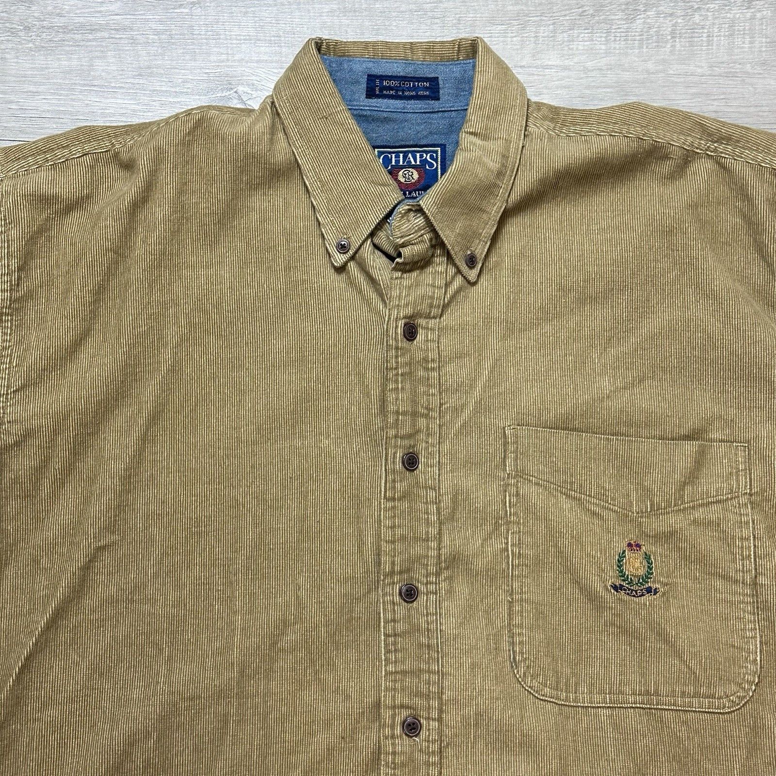 Chaps Ralph Lauren Chaps Ralph Lauren Vintage 90's Long Sleeve Corduroy Shirt Size US M / EU 48-50 / 2 - 5 Thumbnail
