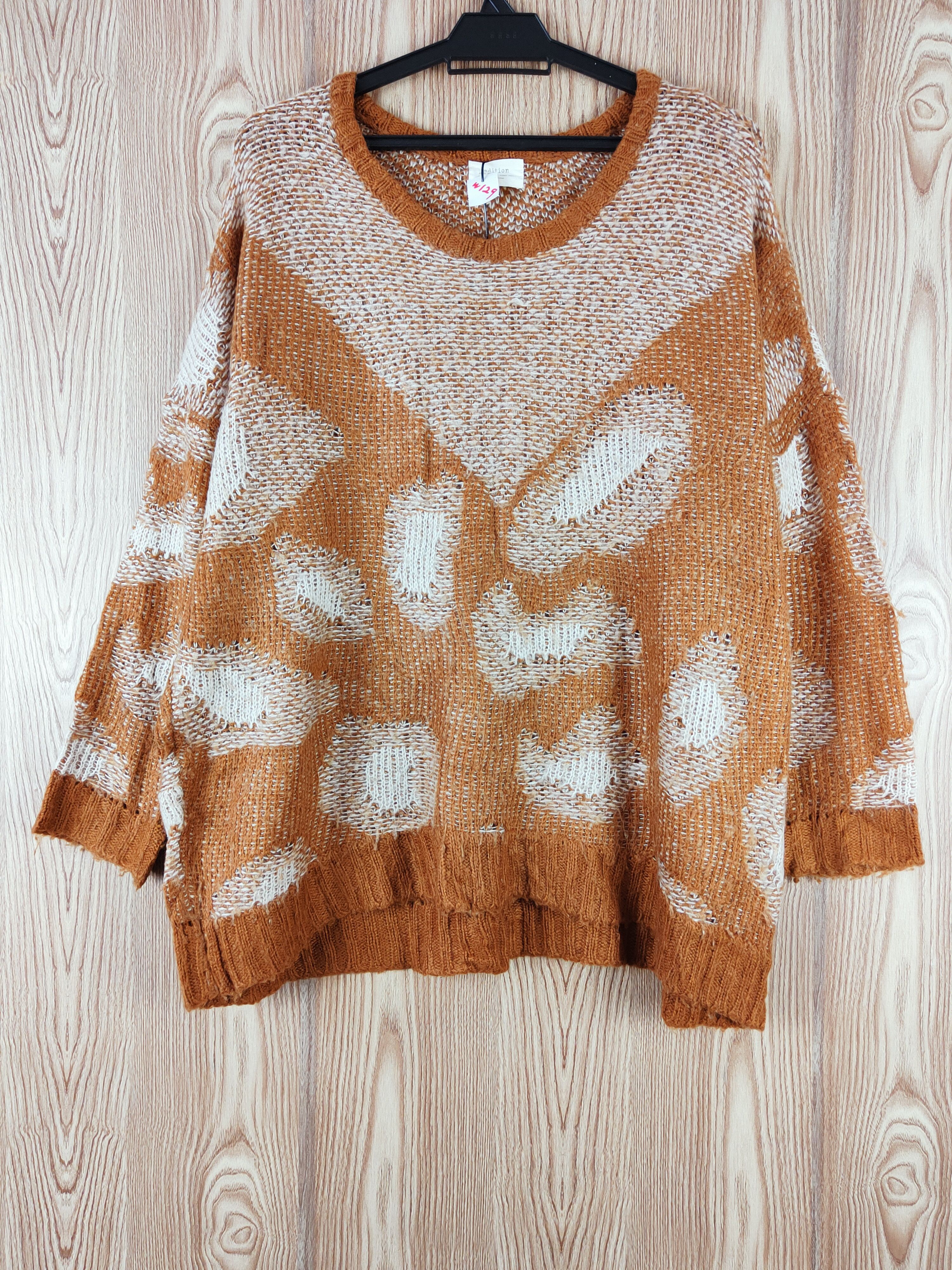 Japanese Brand × Vintage Edition Brown art Knitwear Sweatshirts #W129 Size US XL / EU 56 / 4 - 1 Thumbnail
