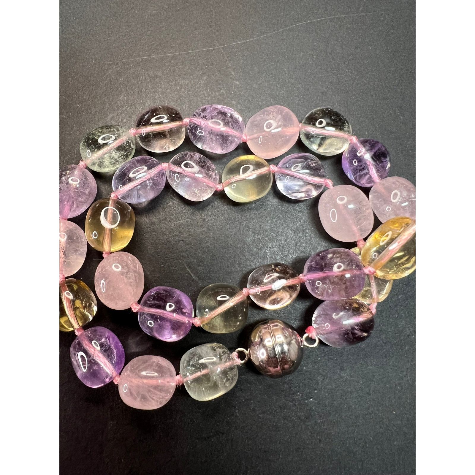 Other NEW Multi quartz knotted necklace with 925 magnetic clasp Size ONE SIZE - 10 Thumbnail