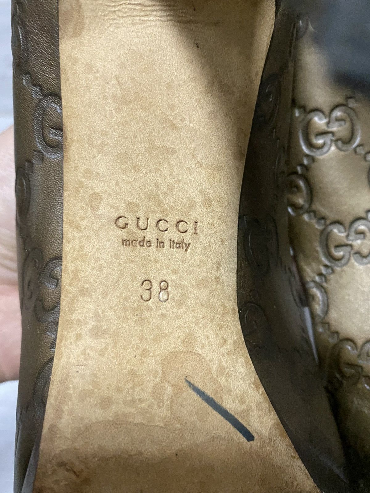 Gucci Gucci horse-bit monogram GG leather heels shoes Size US 8 / IT 38 - 9 Thumbnail