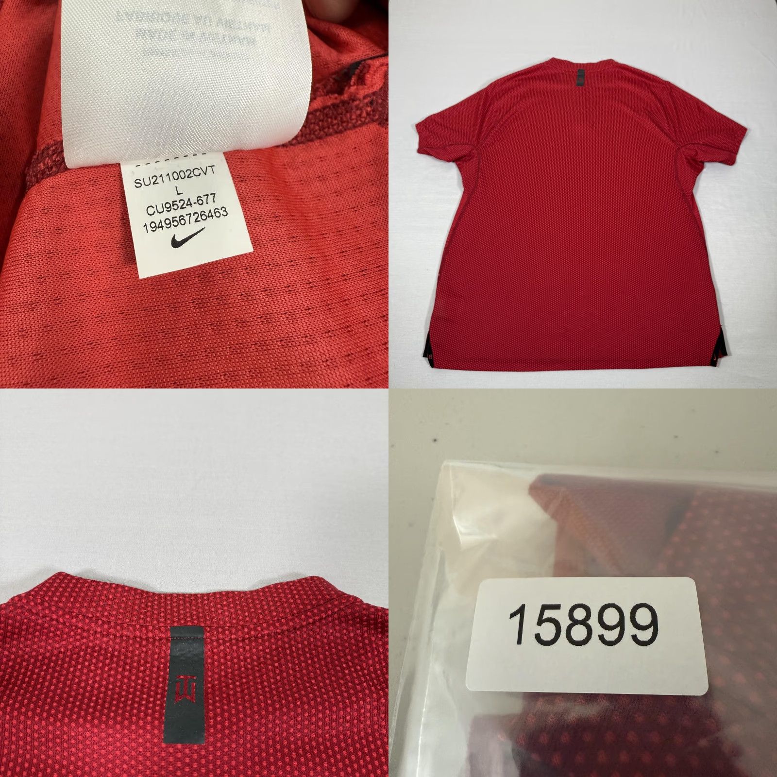Nike Nike Tiger Woods Polo Shirt Mens Large Red Dri-Fit Performance Golf Mock Neck 1/4 Zip Breathable Moisture Wicking Quick Dry Size US L / EU 52-54 / 3 - 8 Thumbnail