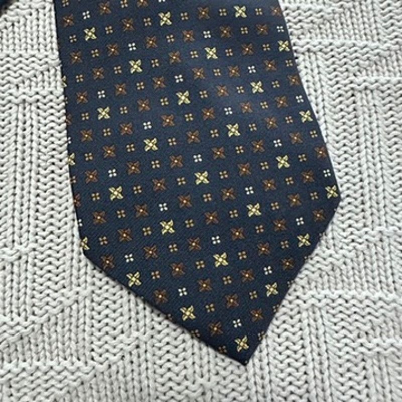 Barneys New York Barneys New York navy geometric silk tie Size ONE SIZE - 2 Thumbnail