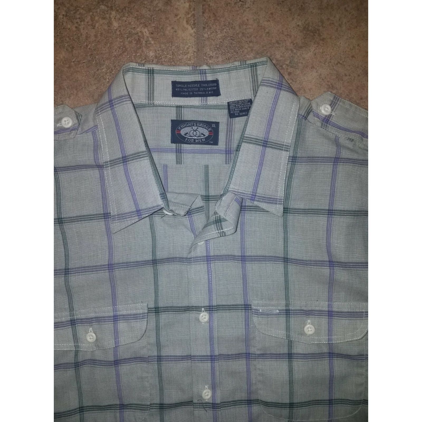 Vintage Knights Bridge For Men Grey Striped Button-Down Shirt XL Mens Regular Long Sleeve Button-Up Shirt Size US XL / EU 56 / 4 - 4 Thumbnail