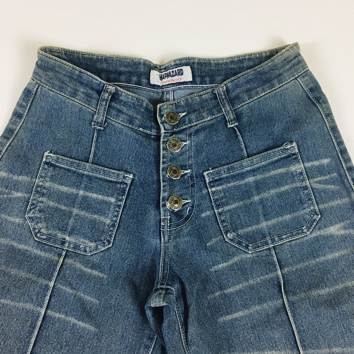 Japanese Brand Vintage Haphazard Japanese Super Flare Jeans Size 27" / US 4 / IT 40 - 4 Thumbnail