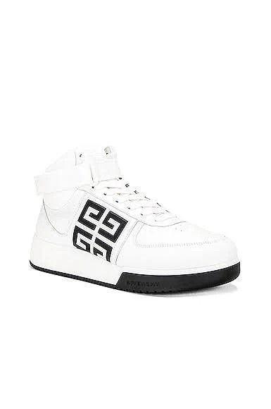 image of Givenchy O1Srvl11E0524 G4 High Top Sneakers In White/black, Men's (Size 9)