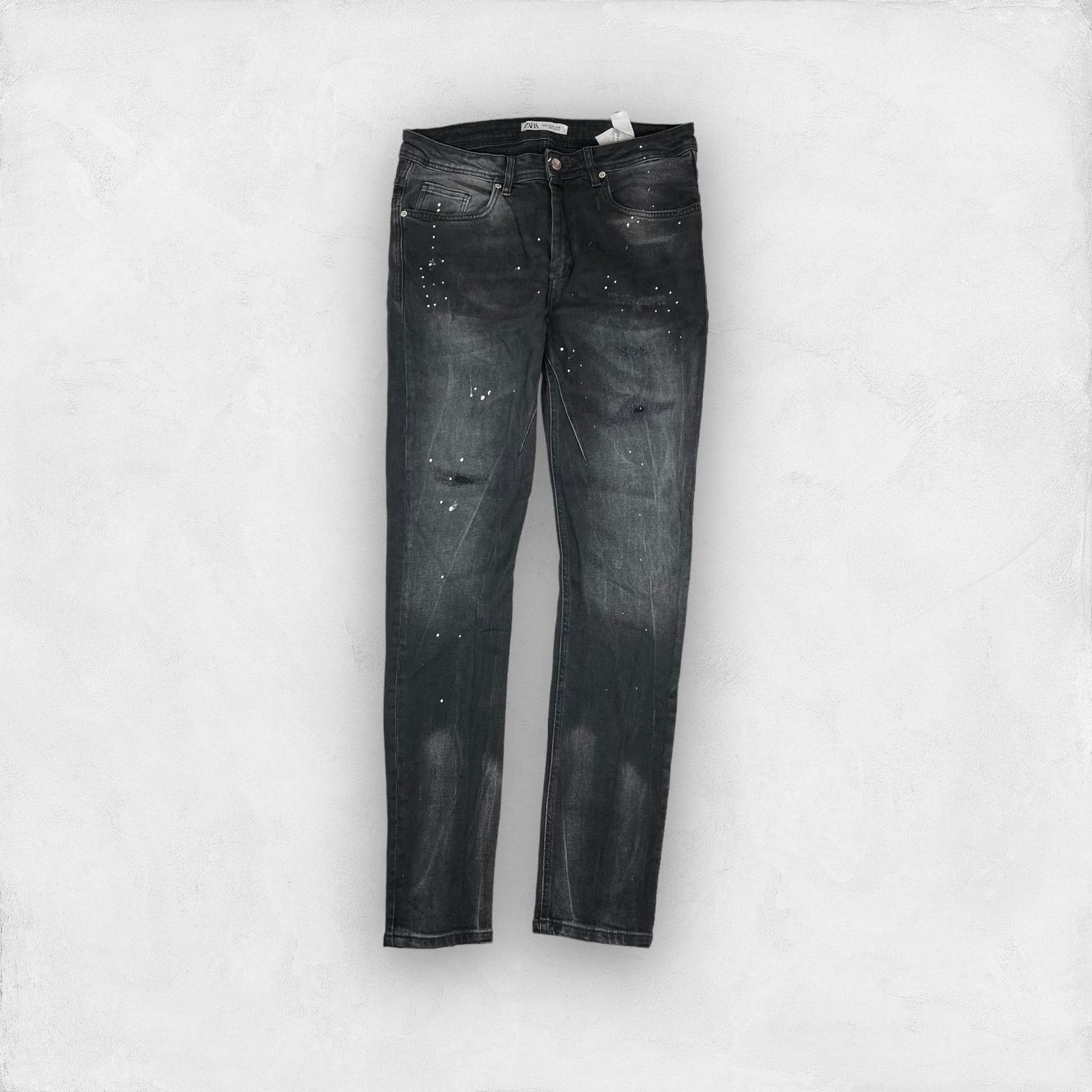 Zara Zara Men's Gray Distressed Denim Pockets Skinny Jeans 32 Size US 32 / EU 48 - 1 Thumbnail