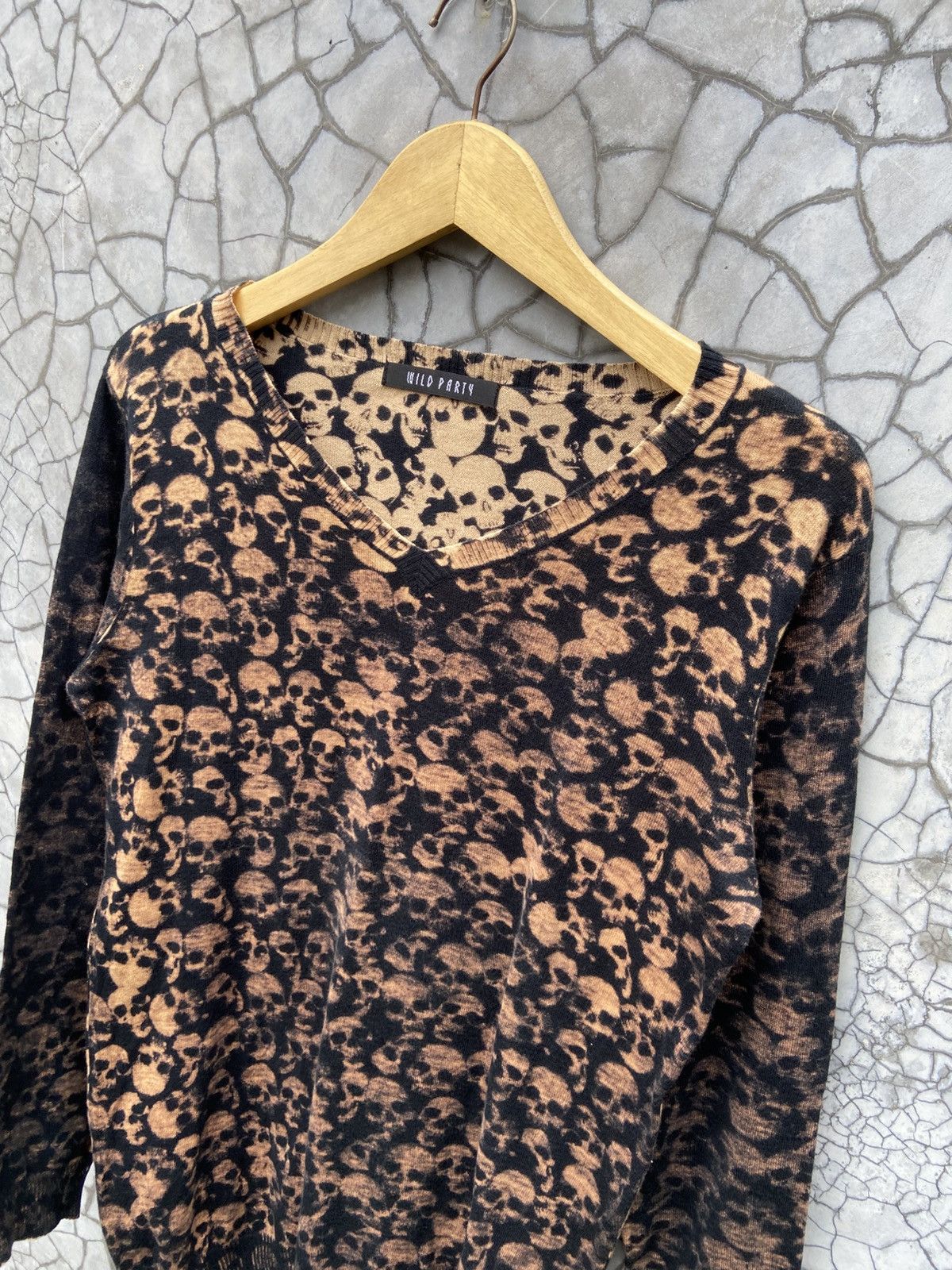 Japanese Brand Y2K Gothic Wild Party Japan Jacquard Skull Longsleeve Size US M / EU 48-50 / 2 - 3 Thumbnail