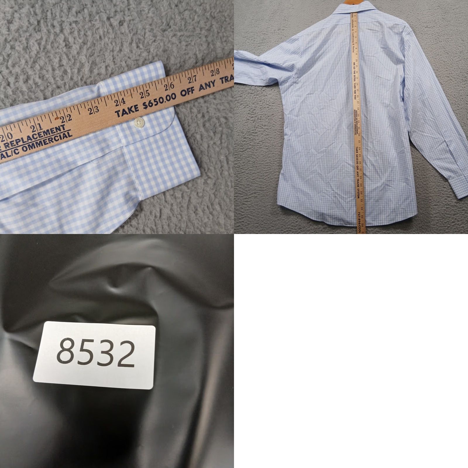Brooks Brothers Brooks Brothers Dress Shirt Gingham 17.5 35 Blue Non-Iron Supima Classic Fit Button-Down Collar EUC Mens Shirt Size 48R - 8 Thumbnail